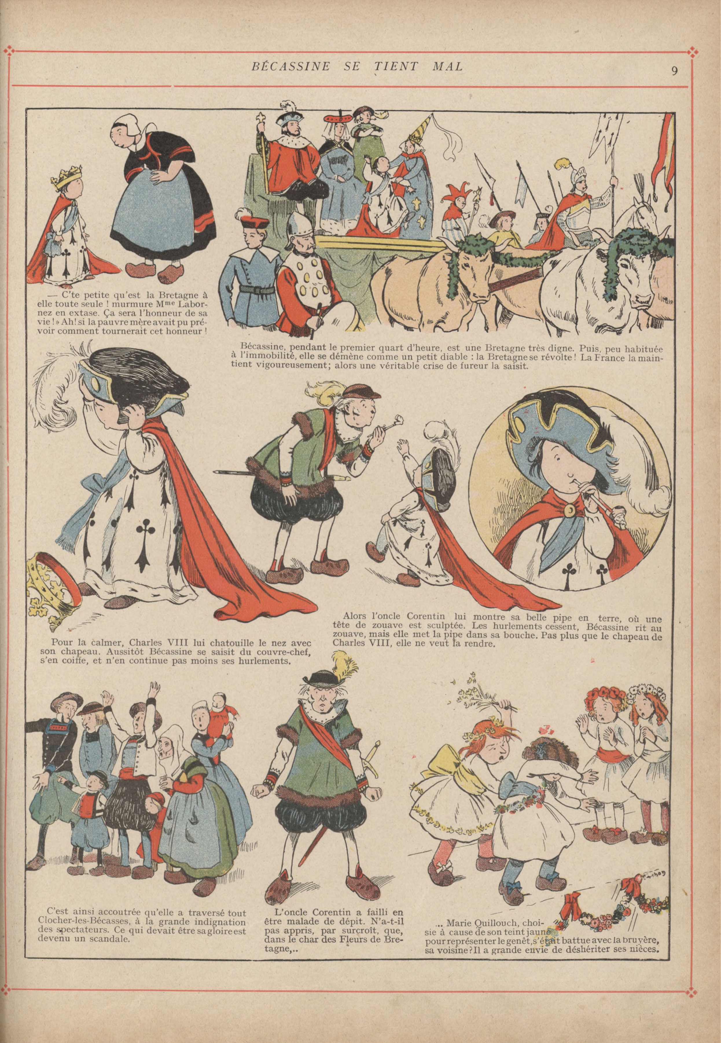 Bécassine – L'Enfance de Bécassine (1913), page 12. Caumery & J.-P. Pinchon. Domaine public.