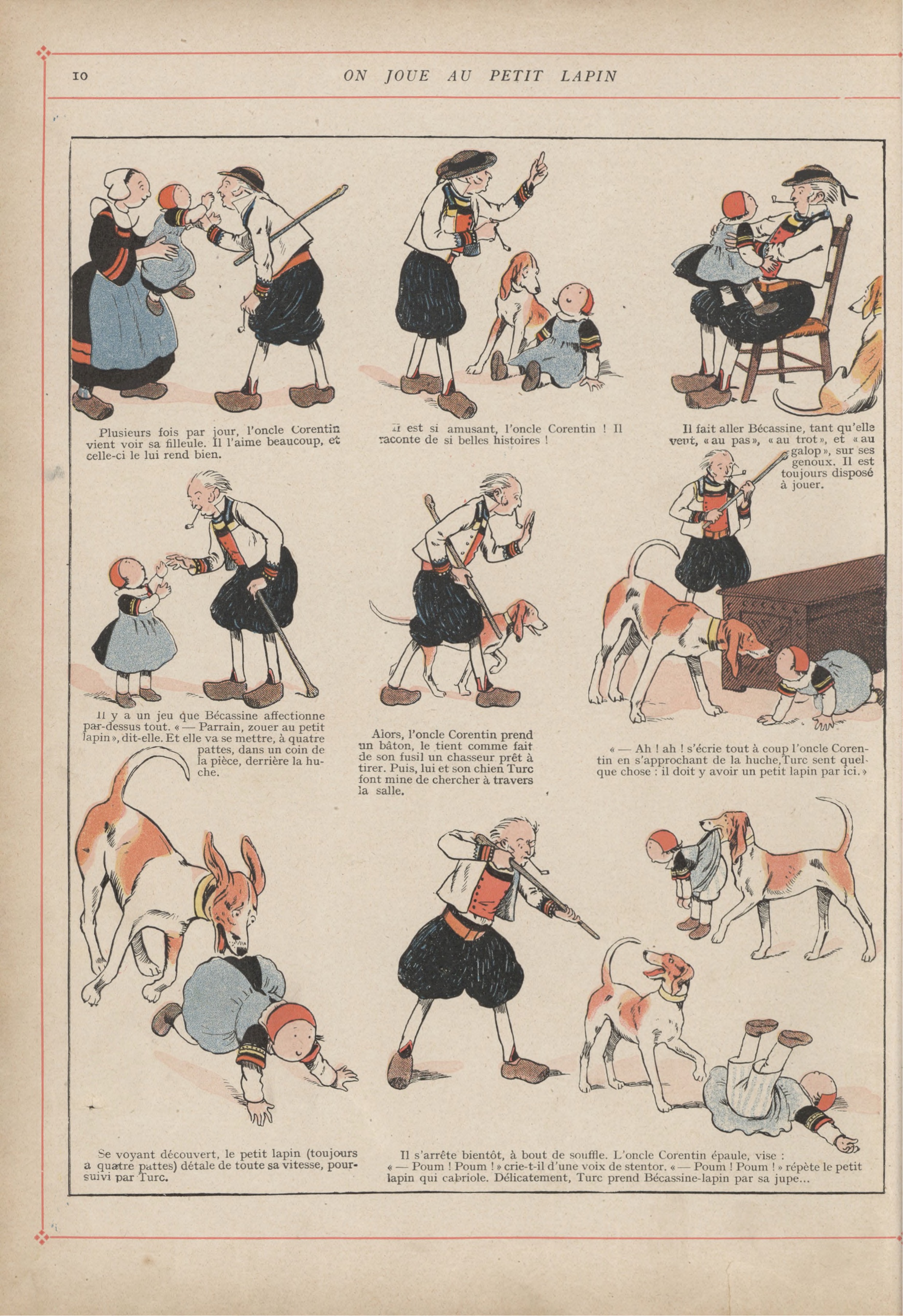 Bécassine – L'Enfance de Bécassine (1913), page 13. Caumery & J.-P. Pinchon. Domaine public.
