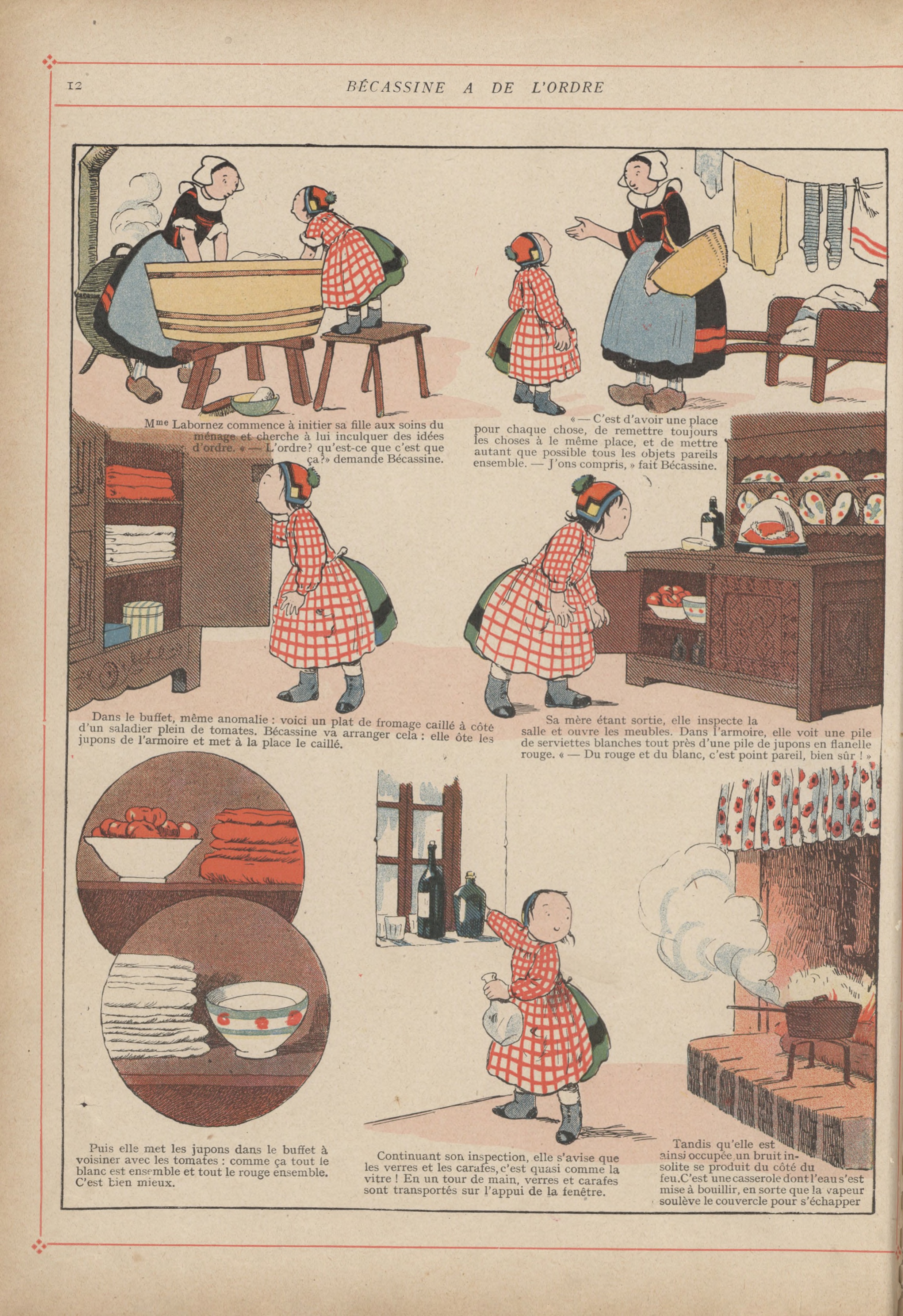 Bécassine – L'Enfance de Bécassine (1913), page 15. Caumery & J.-P. Pinchon. Domaine public.