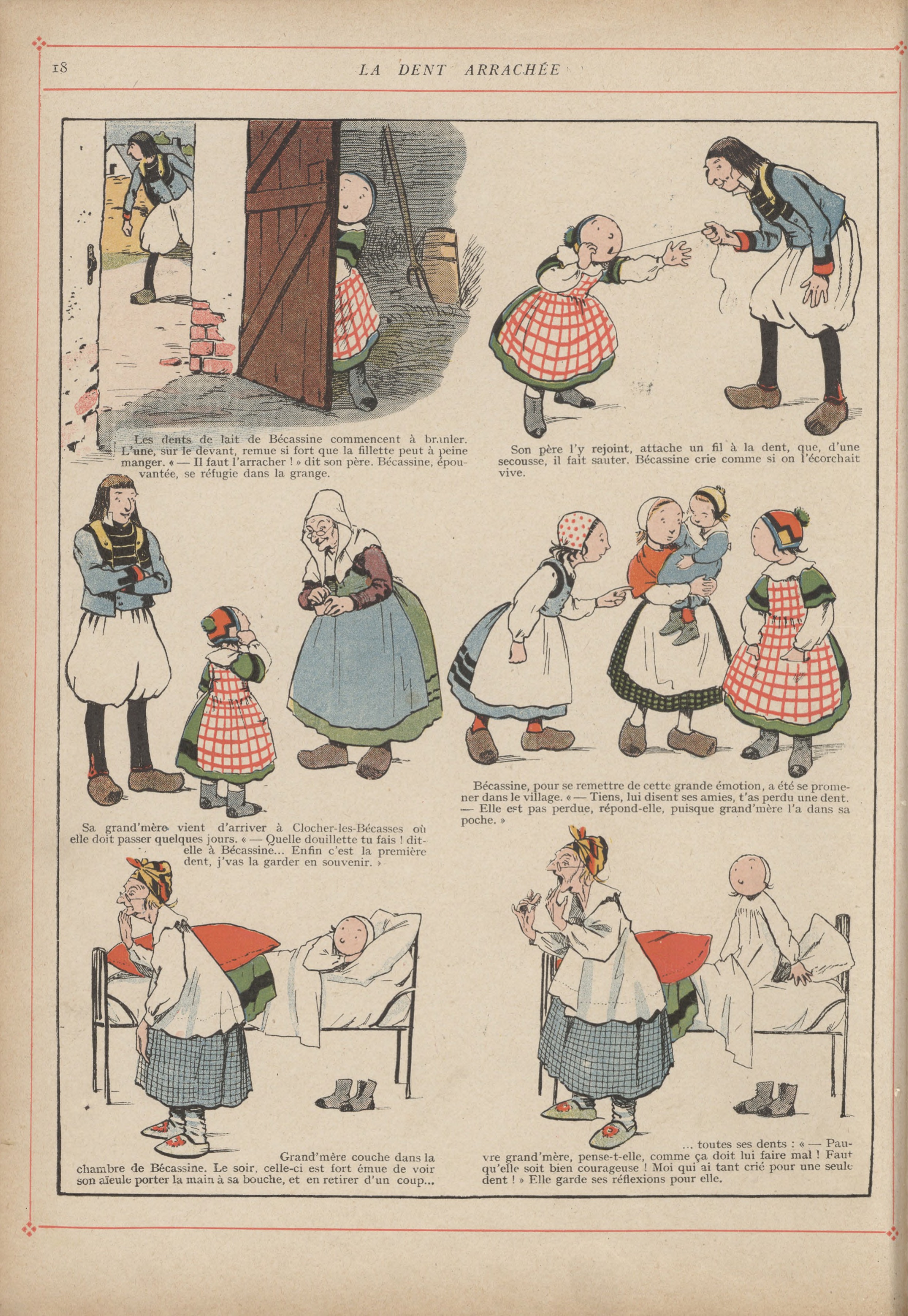 Bécassine – L'Enfance de Bécassine (1913), page 21. Caumery & J.-P. Pinchon. Domaine public.
