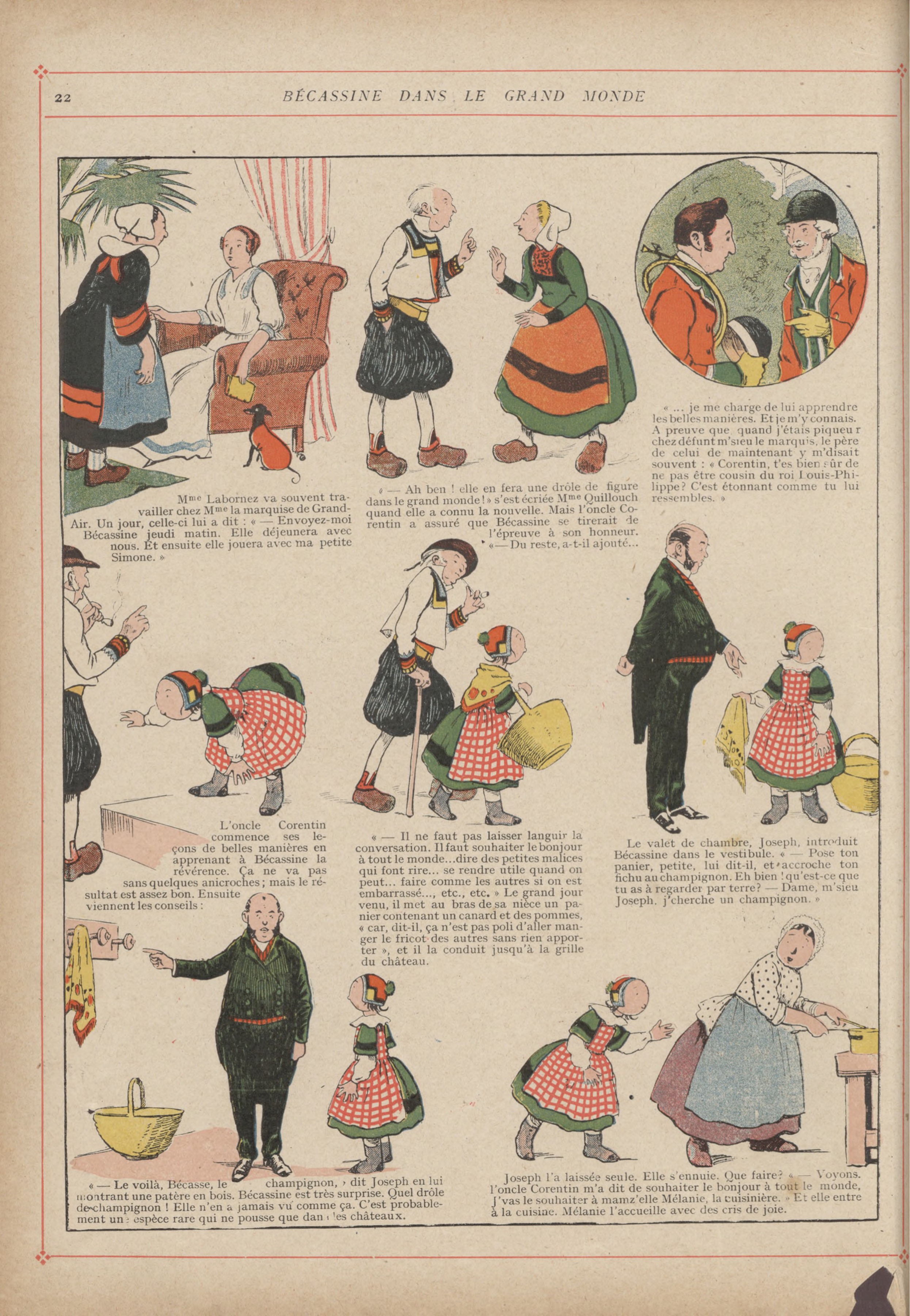 Bécassine – L'Enfance de Bécassine (1913), page 25. Caumery & J.-P. Pinchon. Domaine public.