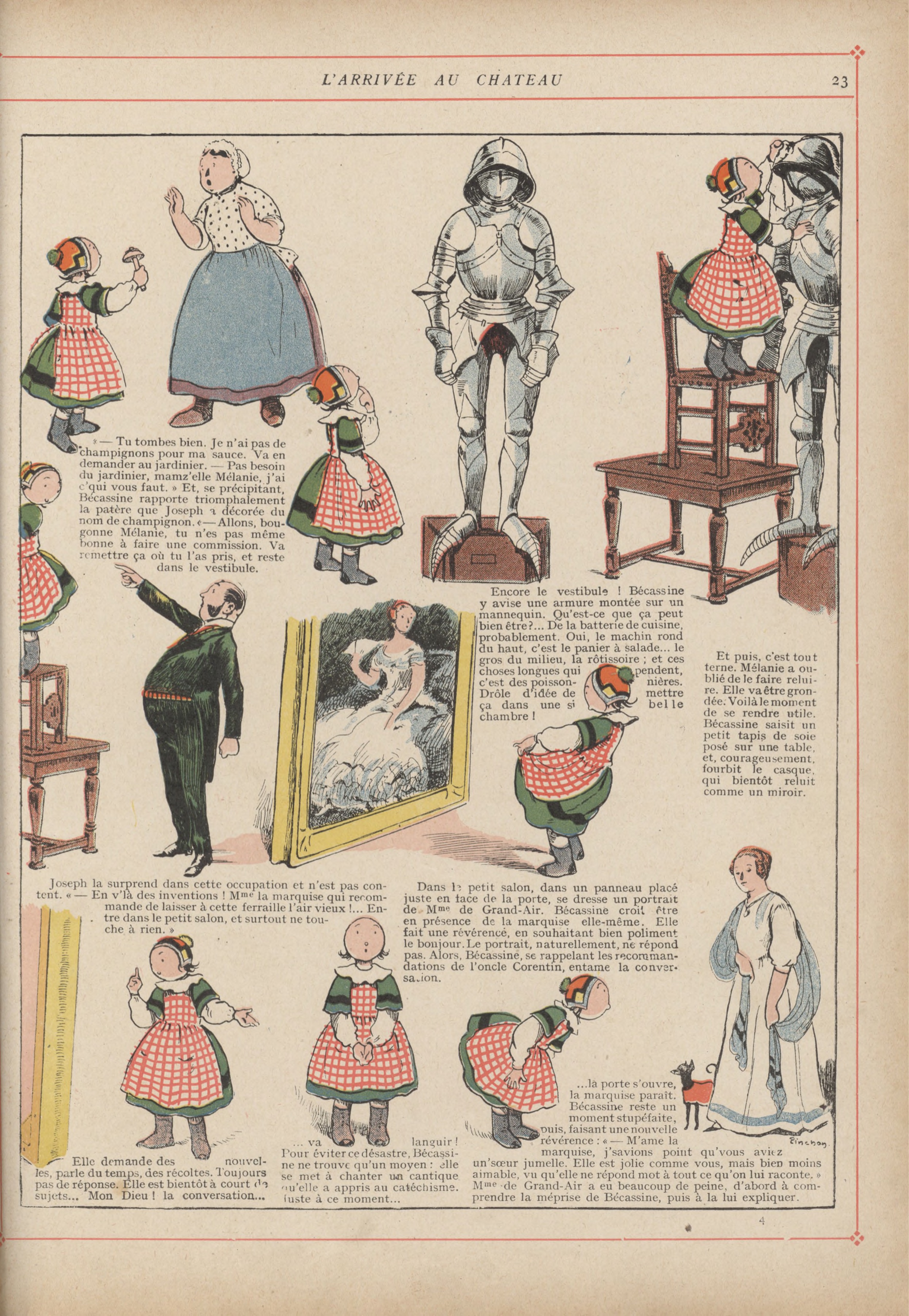 Bécassine – L'Enfance de Bécassine (1913), page 26. Caumery & J.-P. Pinchon. Domaine public.