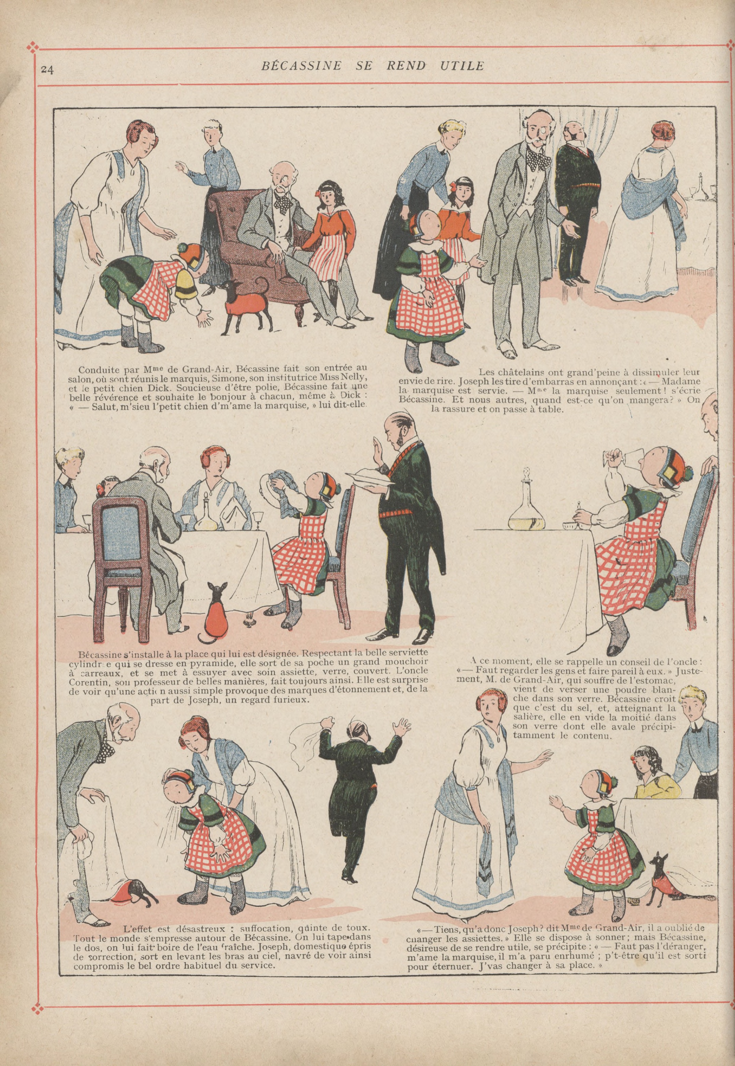 Bécassine – L'Enfance de Bécassine (1913), page 27. Caumery & J.-P. Pinchon. Domaine public.