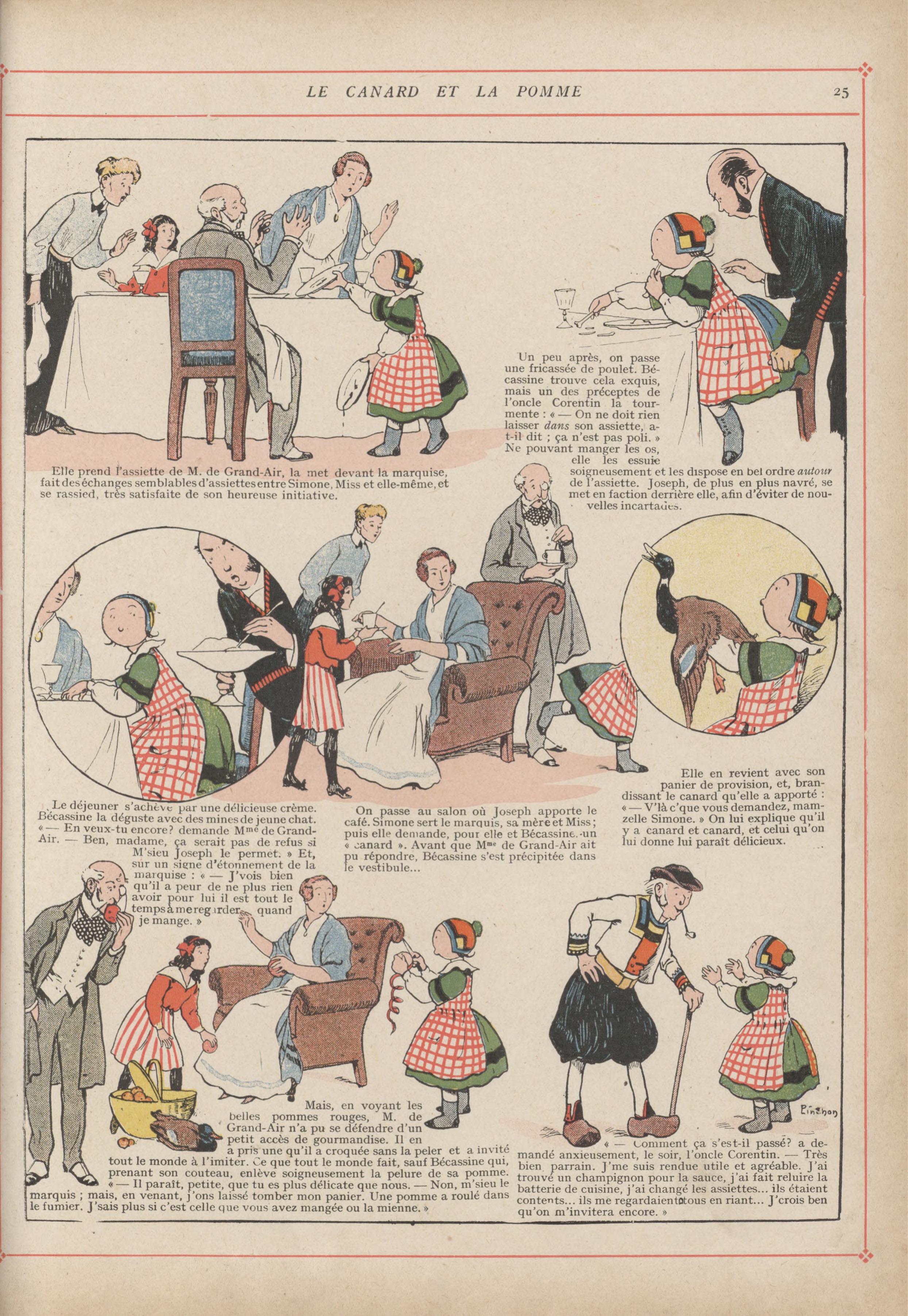 Bécassine – L'Enfance de Bécassine (1913), page 28. Caumery & J.-P. Pinchon. Domaine public.