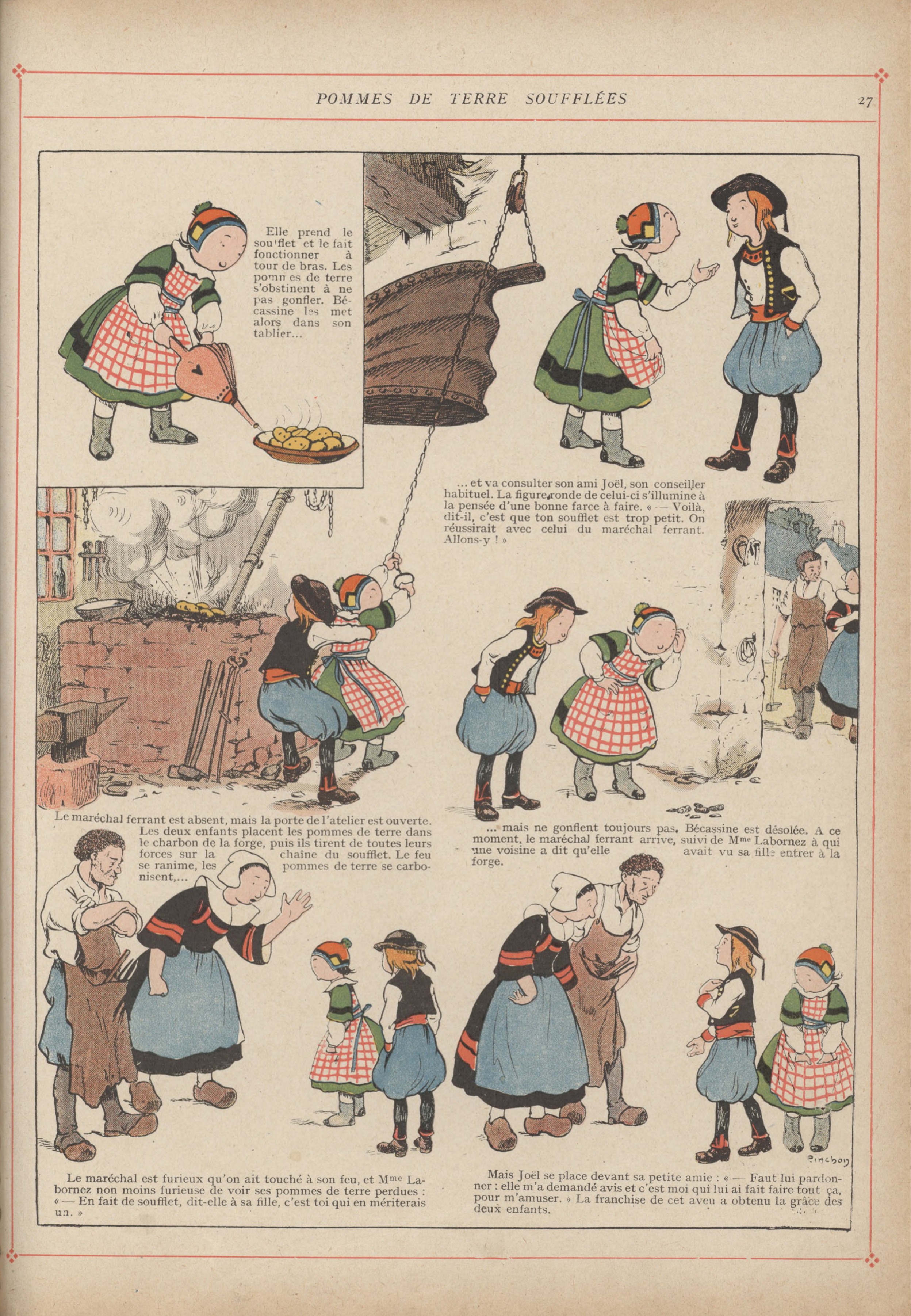 Bécassine – L'Enfance de Bécassine (1913), page 30. Caumery & J.-P. Pinchon. Domaine public.