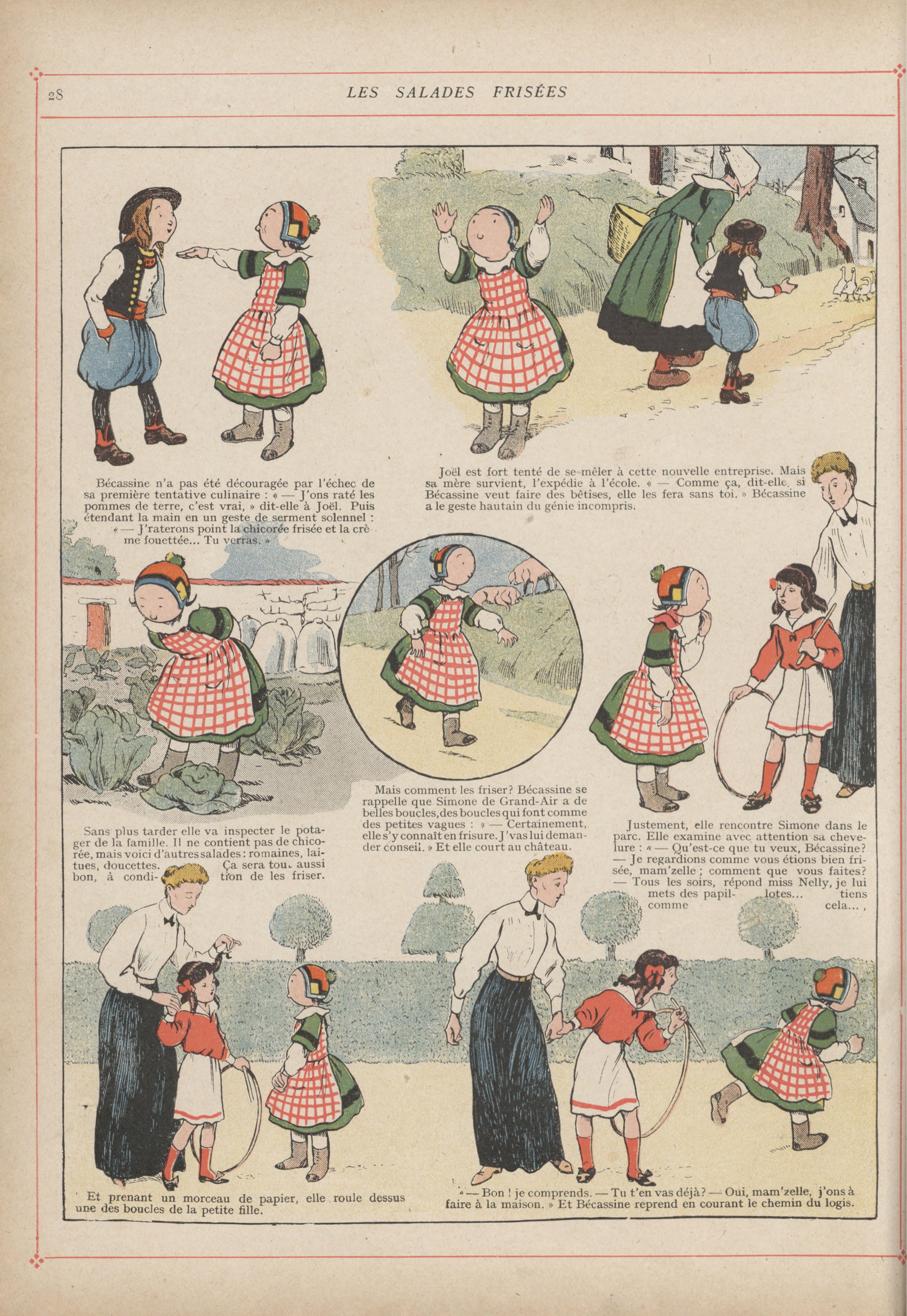 Bécassine – L'Enfance de Bécassine (1913), page 31. Caumery & J.-P. Pinchon. Domaine public.