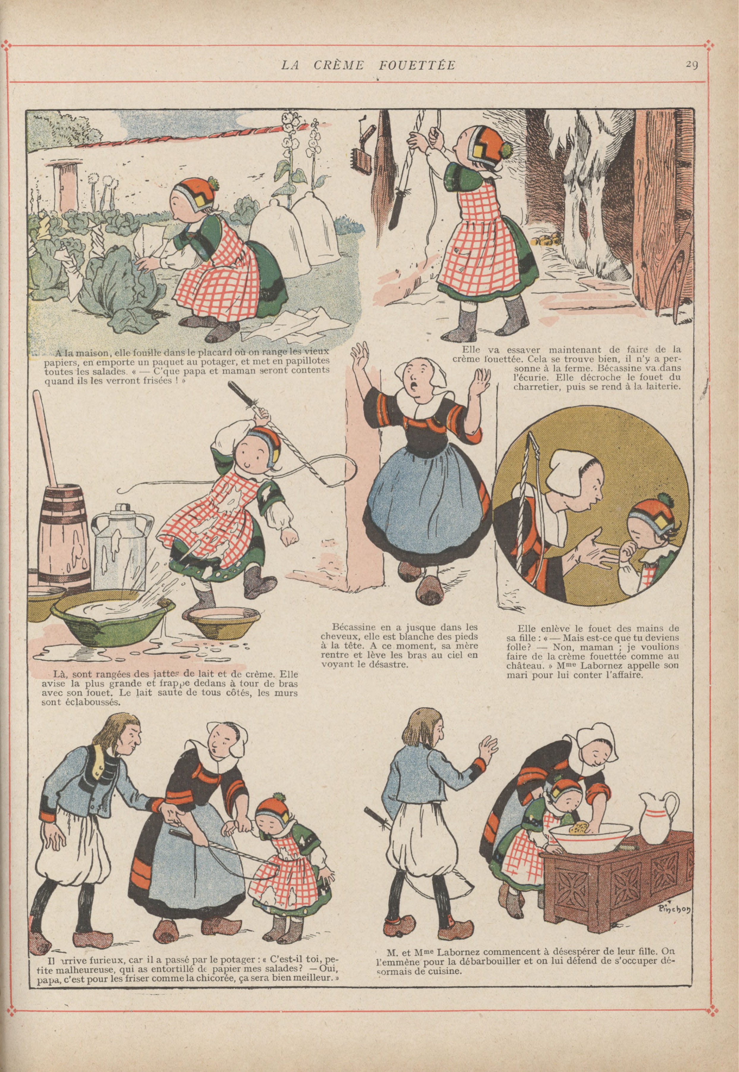 Bécassine – L'Enfance de Bécassine (1913), page 32. Caumery & J.-P. Pinchon. Domaine public.