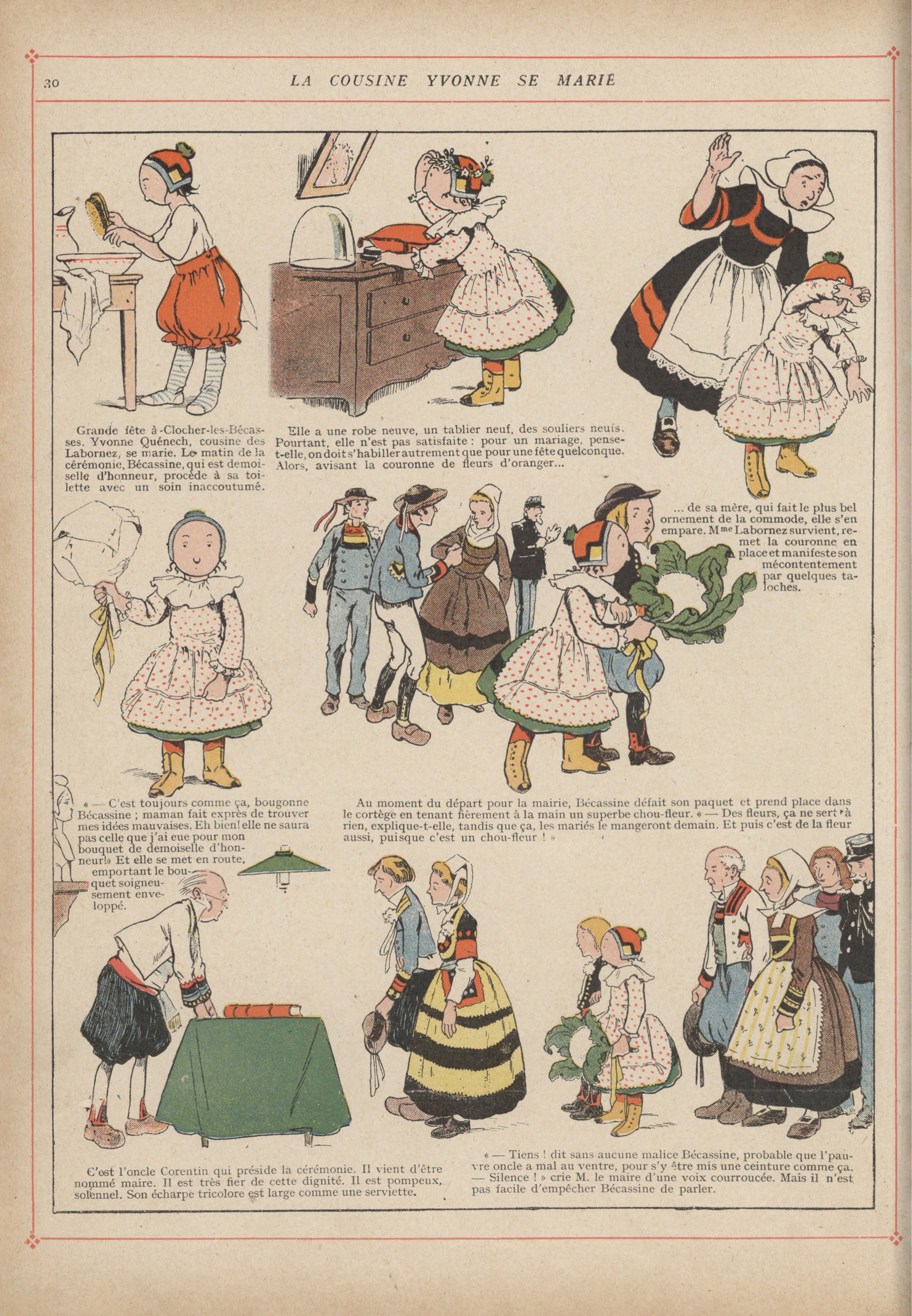 Bécassine – L'Enfance de Bécassine (1913), page 33. Caumery & J.-P. Pinchon. Domaine public.