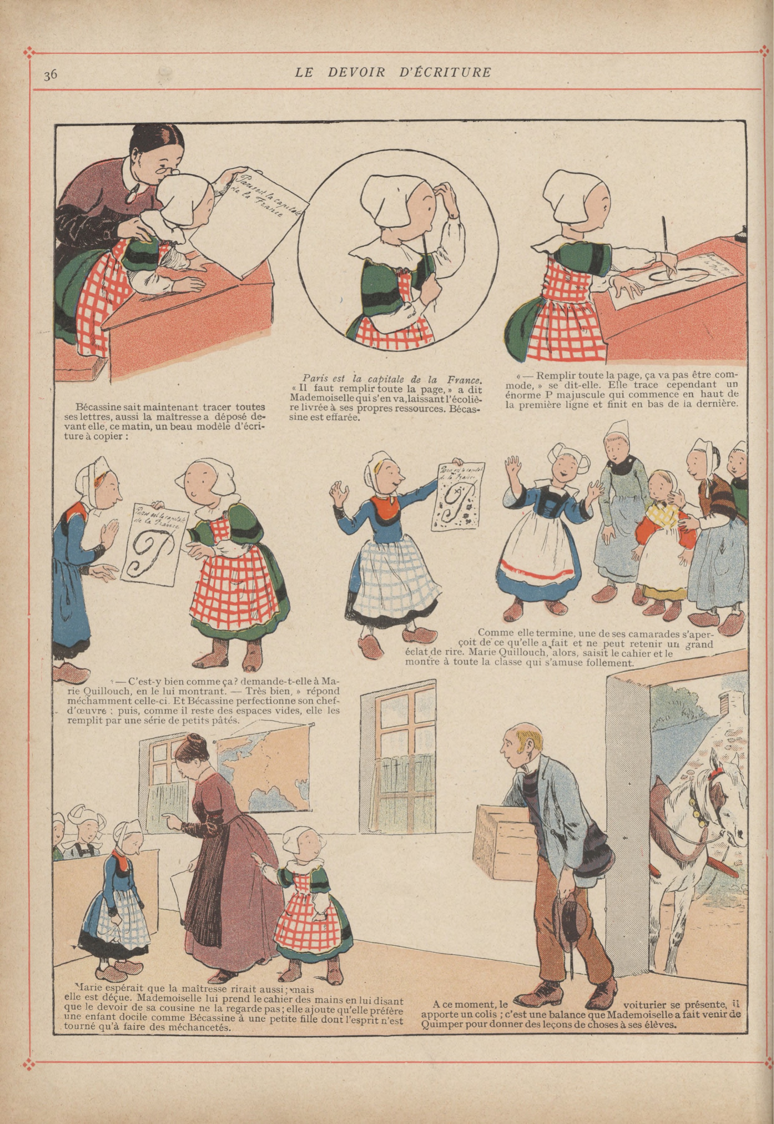 Bécassine – L'Enfance de Bécassine (1913), page 39. Caumery & J.-P. Pinchon. Domaine public.