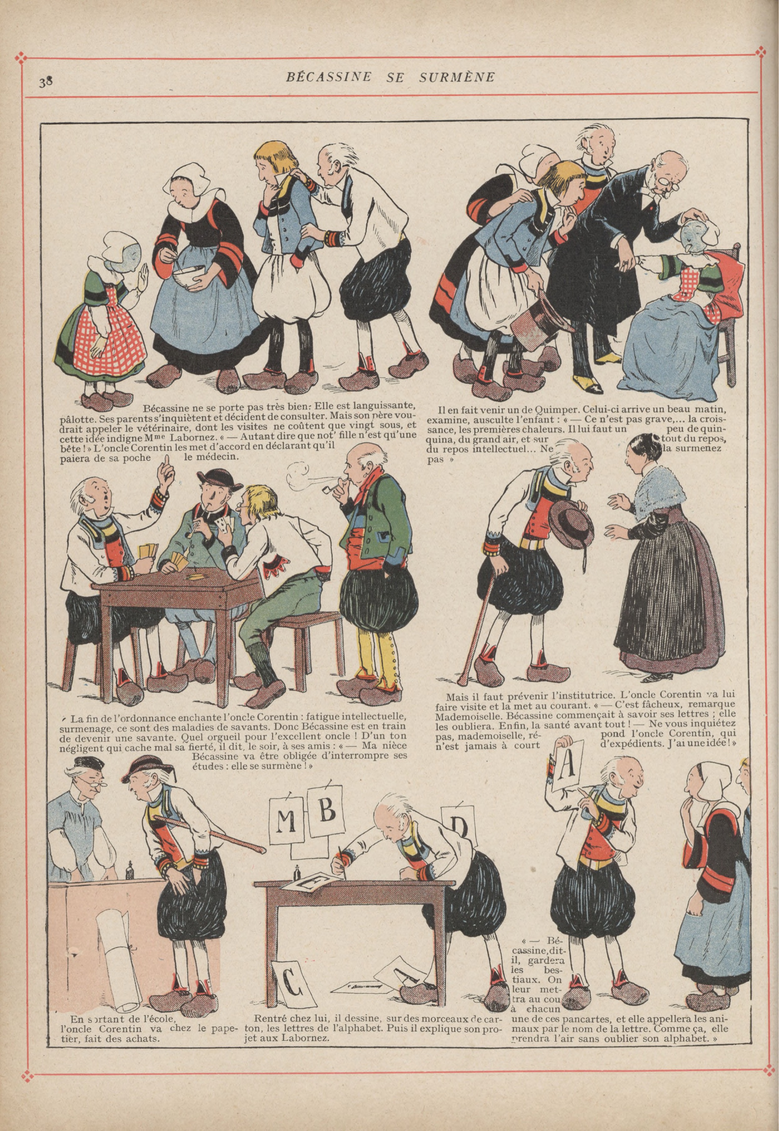Bécassine – L'Enfance de Bécassine (1913), page 41. Caumery & J.-P. Pinchon. Domaine public.