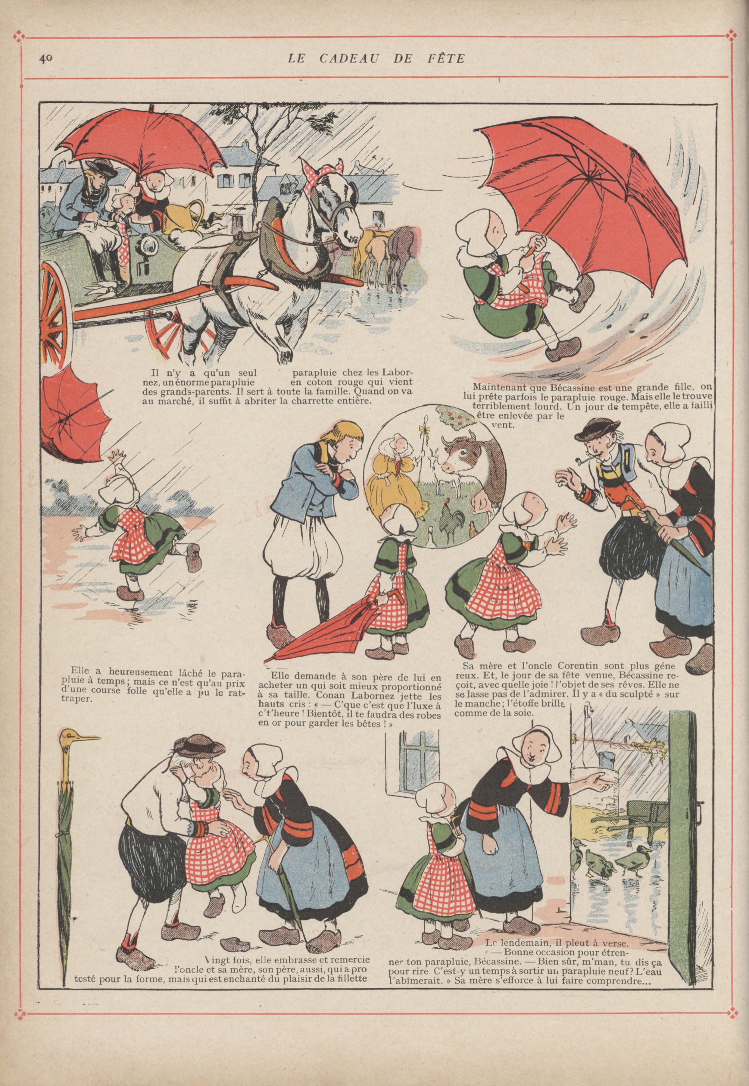 Bécassine – L'Enfance de Bécassine (1913), page 43. Caumery & J.-P. Pinchon. Domaine public.