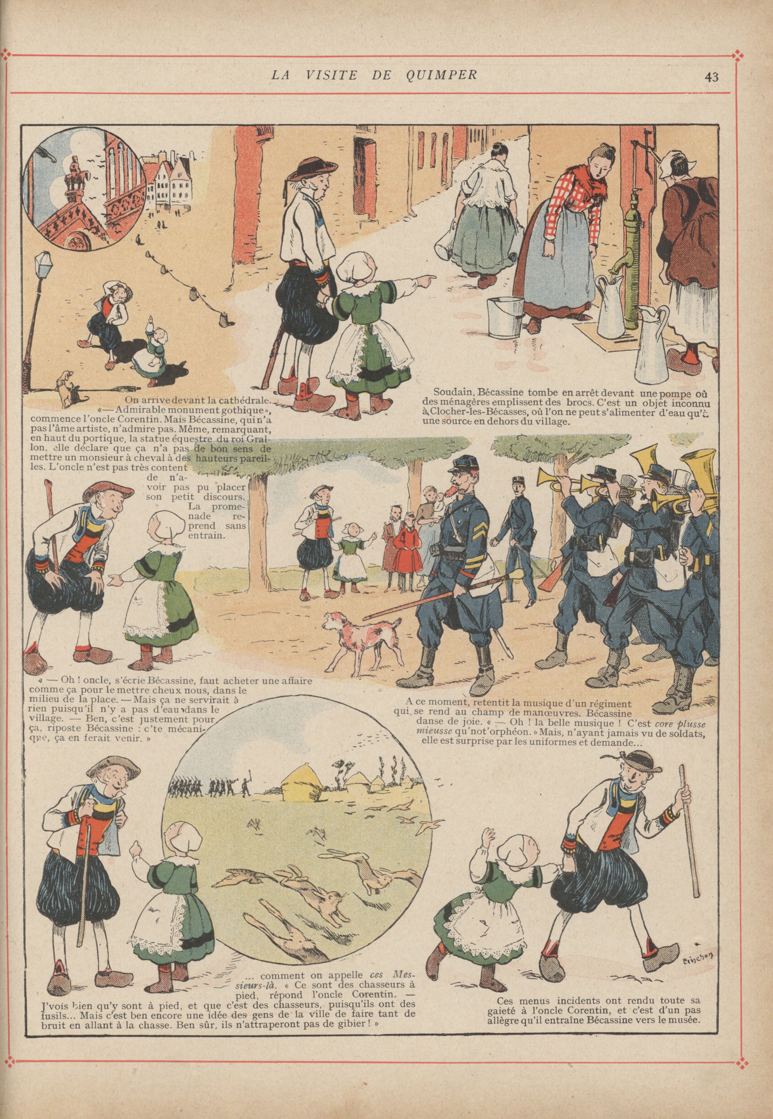 Bécassine – L'Enfance de Bécassine (1913), page 46. Caumery & J.-P. Pinchon. Domaine public.