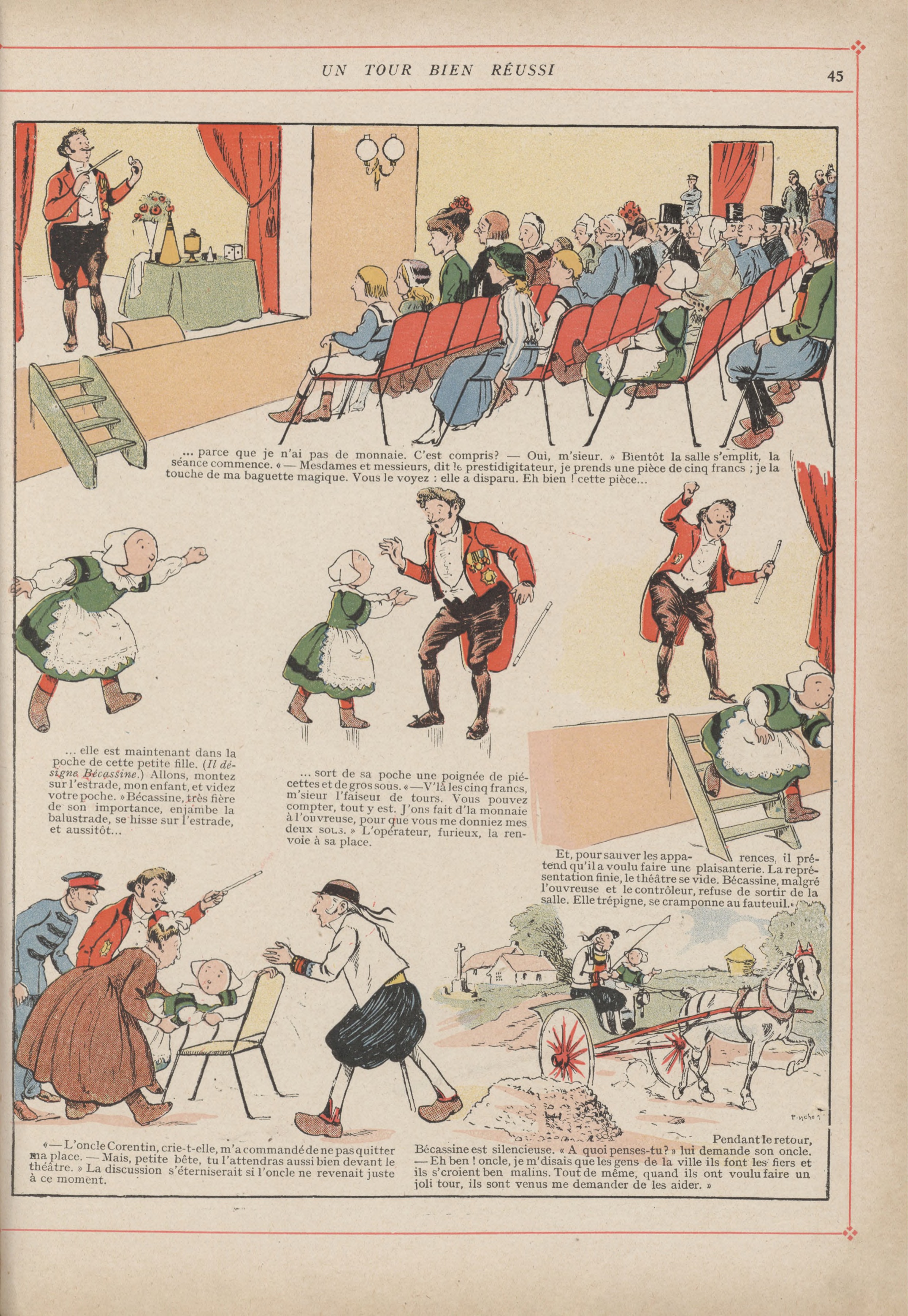 Bécassine – L'Enfance de Bécassine (1913), page 48. Caumery & J.-P. Pinchon. Domaine public.