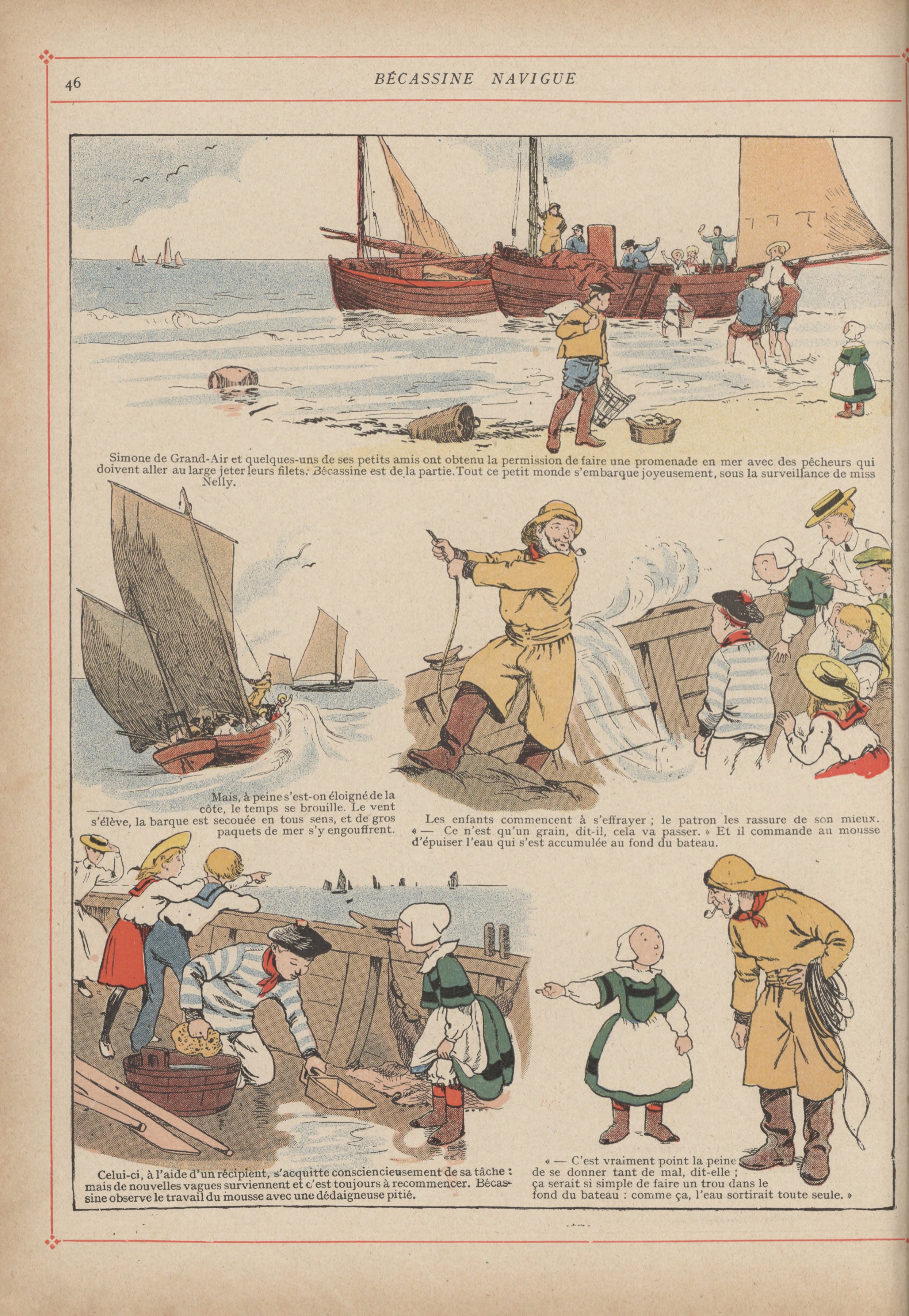 Bécassine – L'Enfance de Bécassine (1913), page 49. Caumery & J.-P. Pinchon. Domaine public.