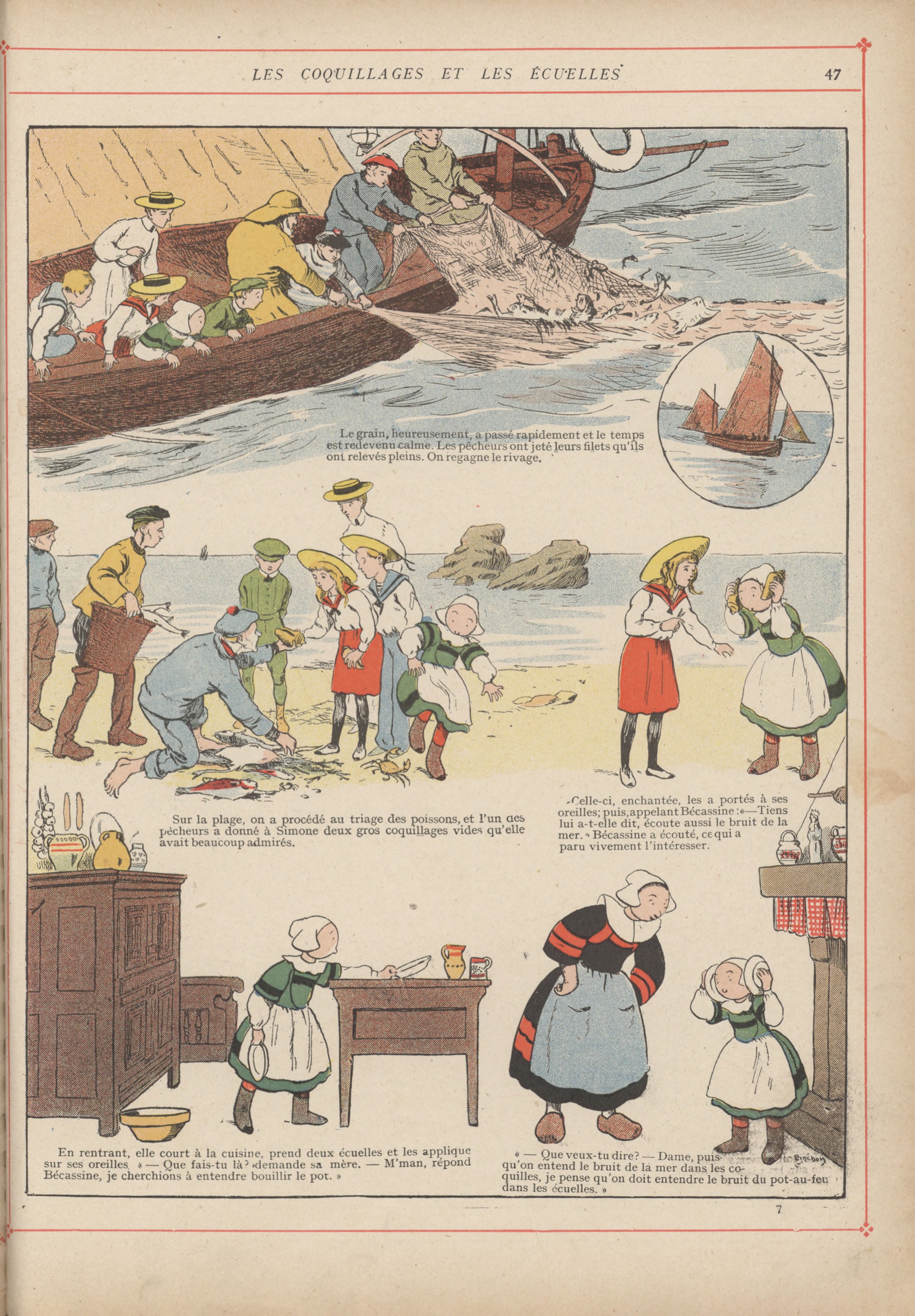 Bécassine – L'Enfance de Bécassine (1913), page 50. Caumery & J.-P. Pinchon. Domaine public.