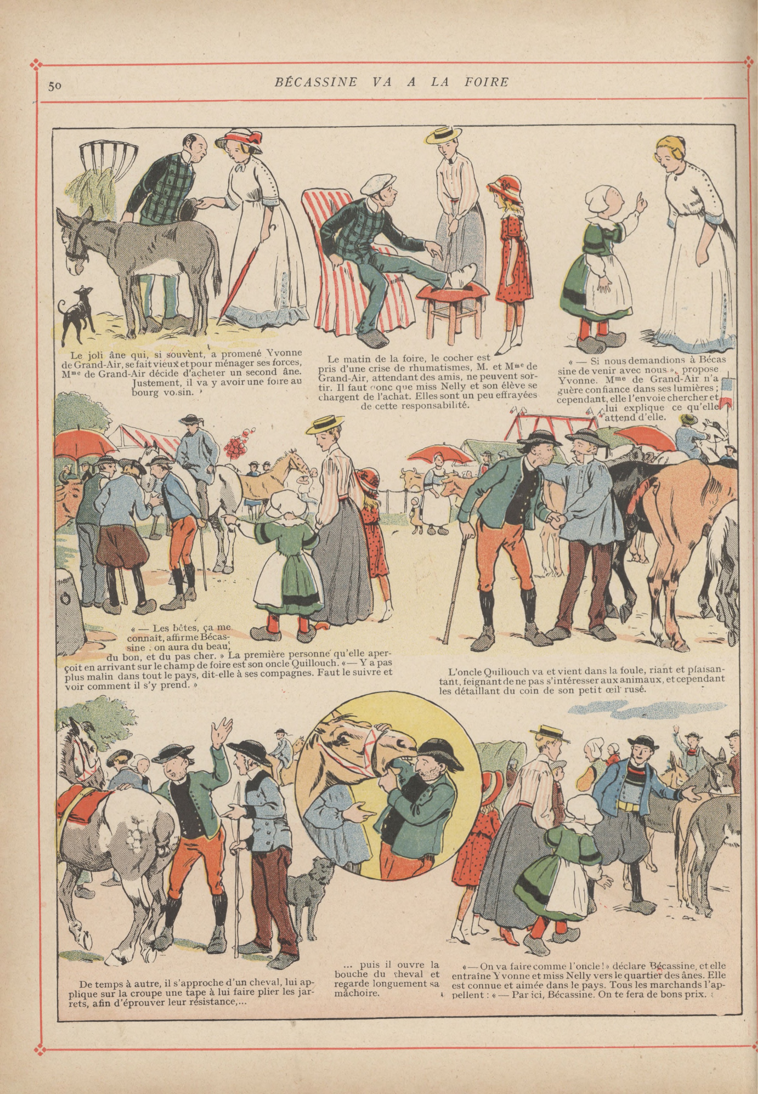 Bécassine – L'Enfance de Bécassine (1913), page 53. Caumery & J.-P. Pinchon. Domaine public.