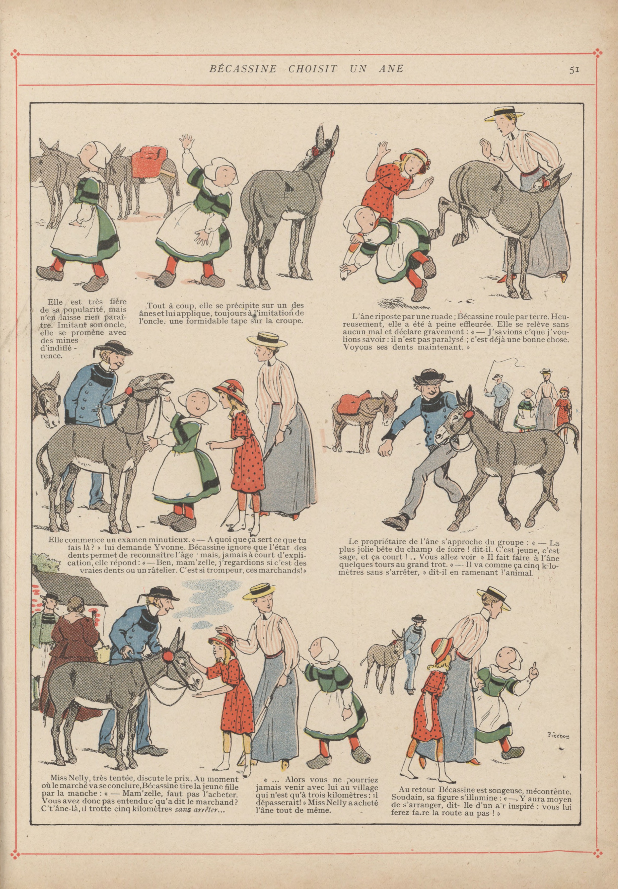 Bécassine – L'Enfance de Bécassine (1913), page 54. Caumery & J.-P. Pinchon. Domaine public.