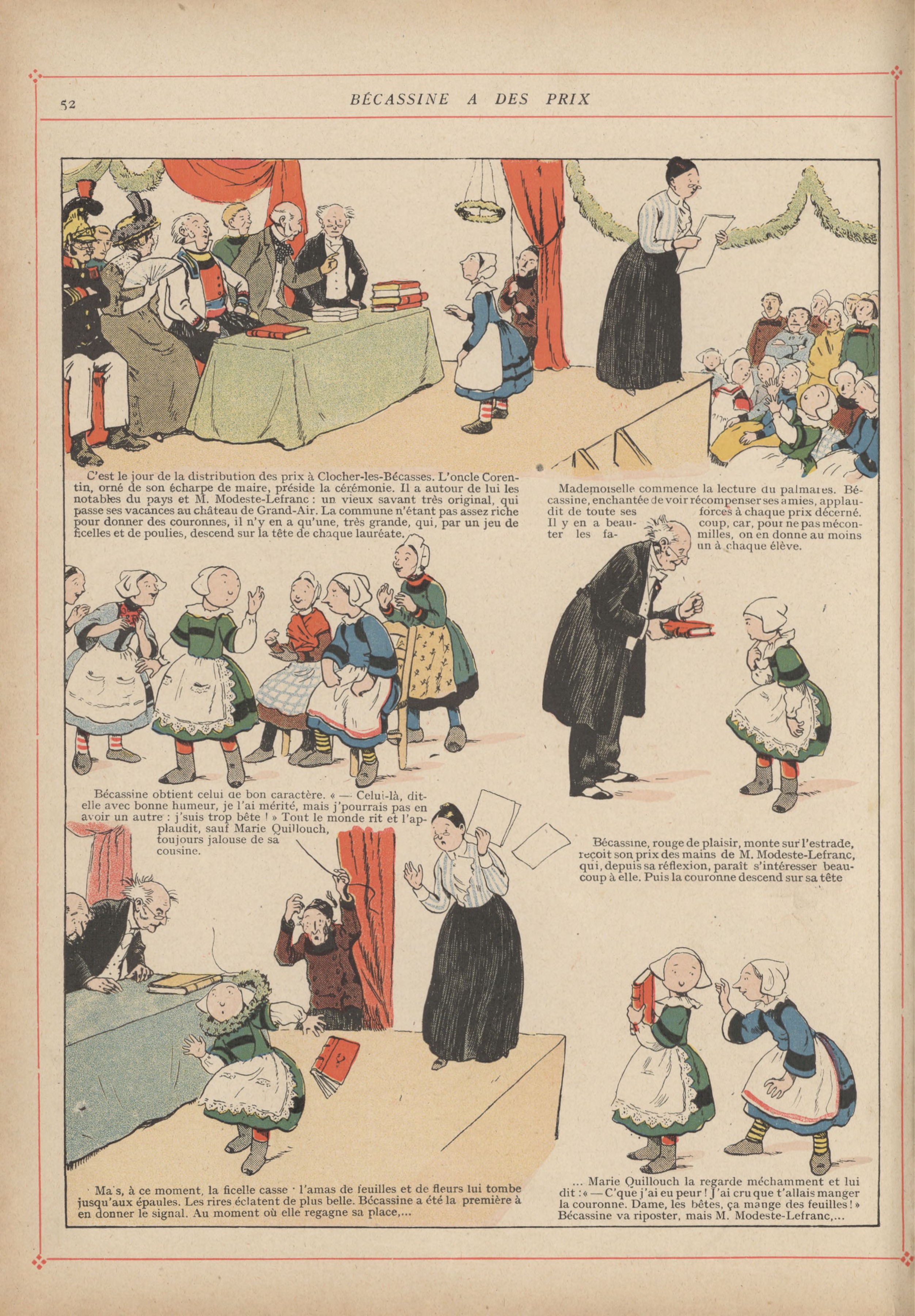 Bécassine – L'Enfance de Bécassine (1913), page 55. Caumery & J.-P. Pinchon. Domaine public.