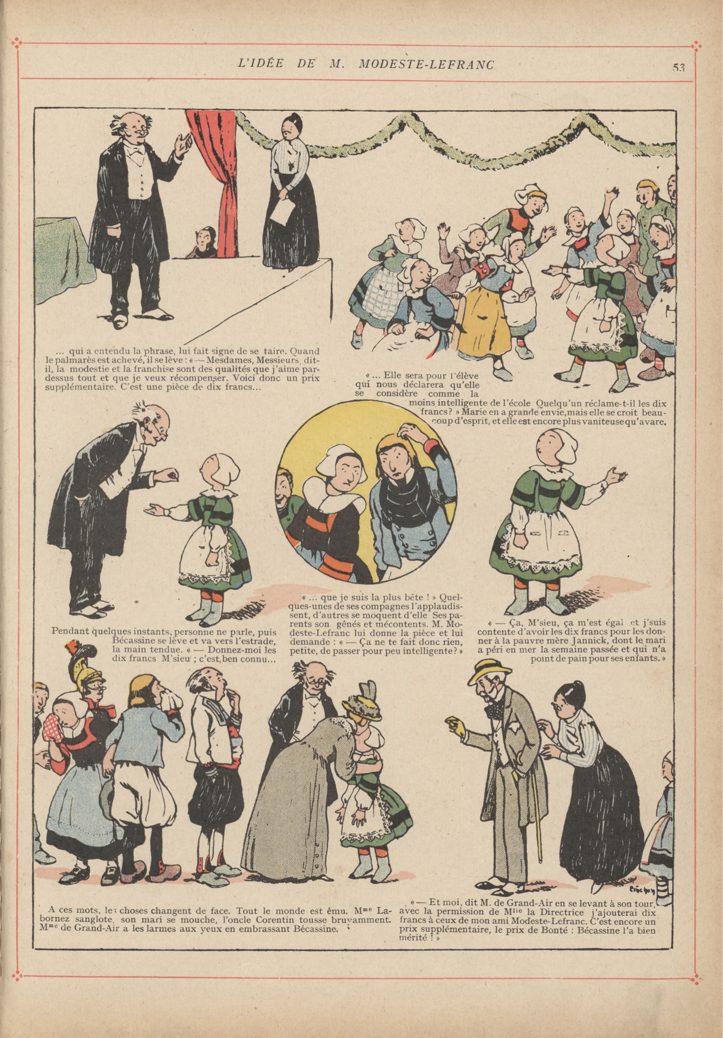 Bécassine – L'Enfance de Bécassine (1913), page 56. Caumery & J.-P. Pinchon. Domaine public.