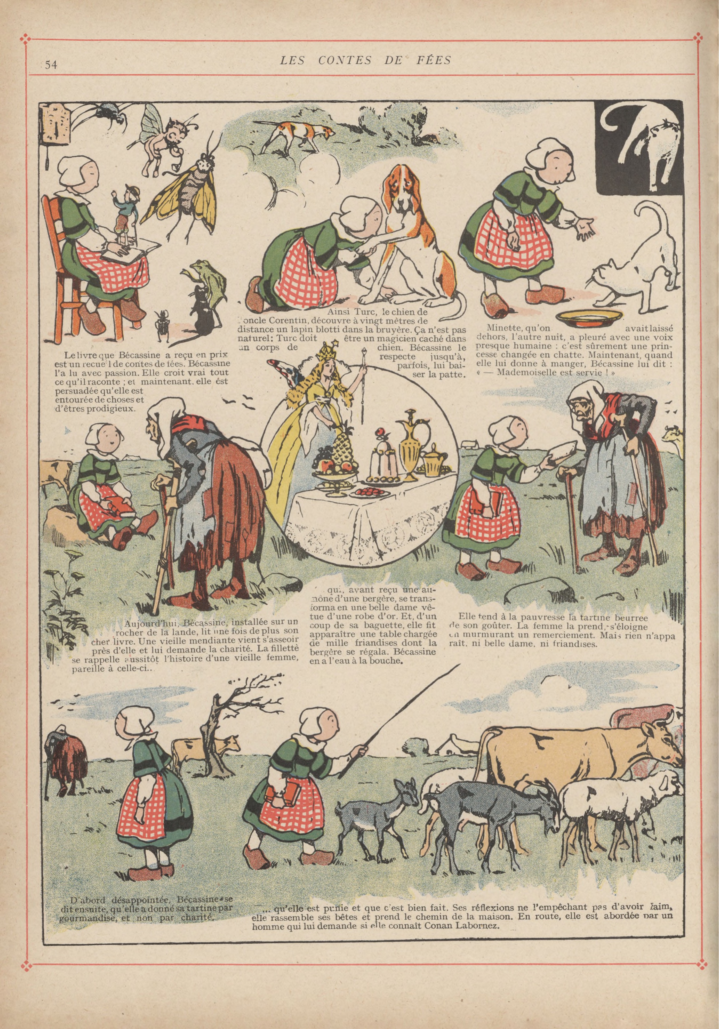Bécassine – L'Enfance de Bécassine (1913), page 57. Caumery & J.-P. Pinchon. Domaine public.