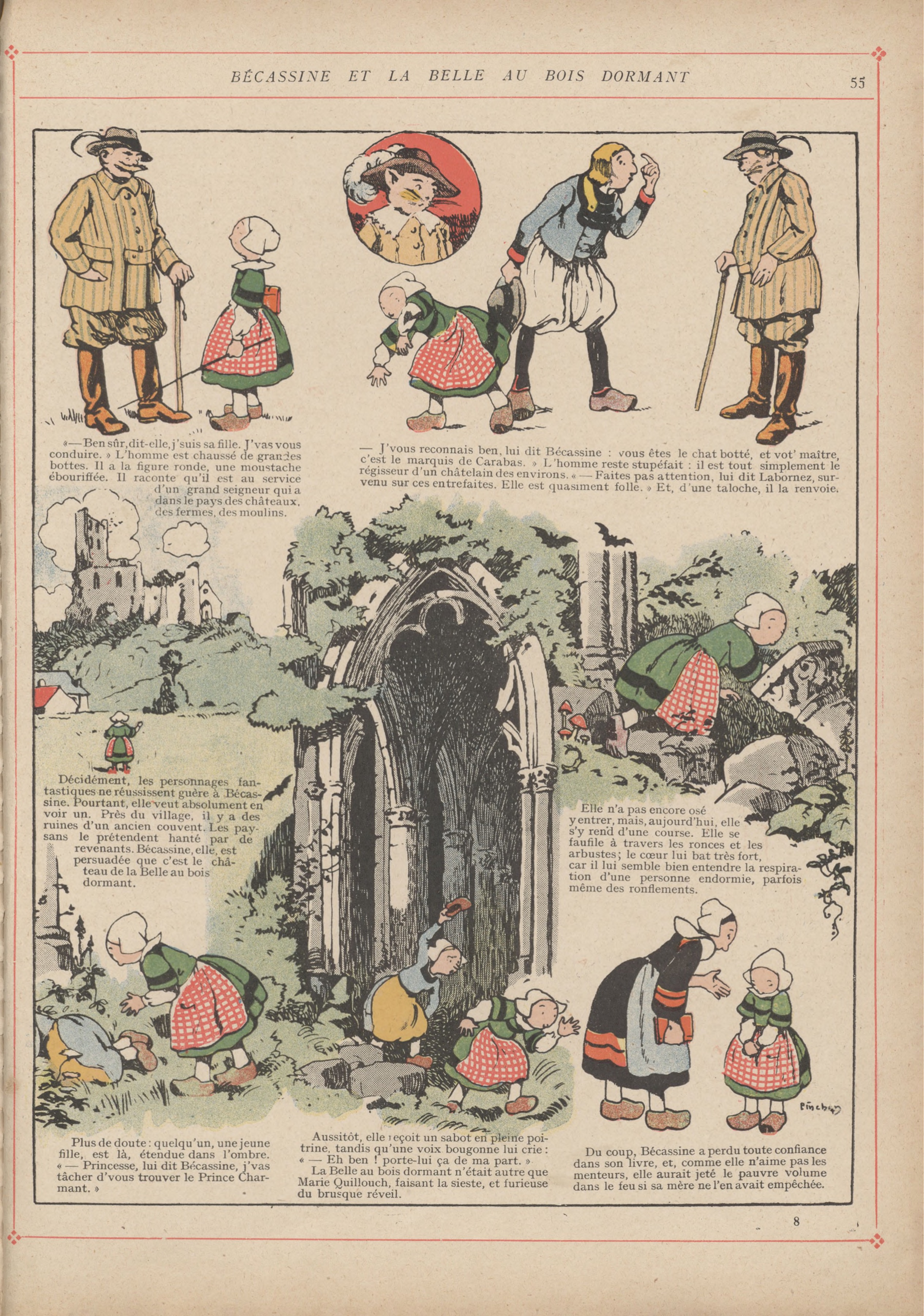Bécassine – L'Enfance de Bécassine (1913), page 58. Caumery & J.-P. Pinchon. Domaine public.