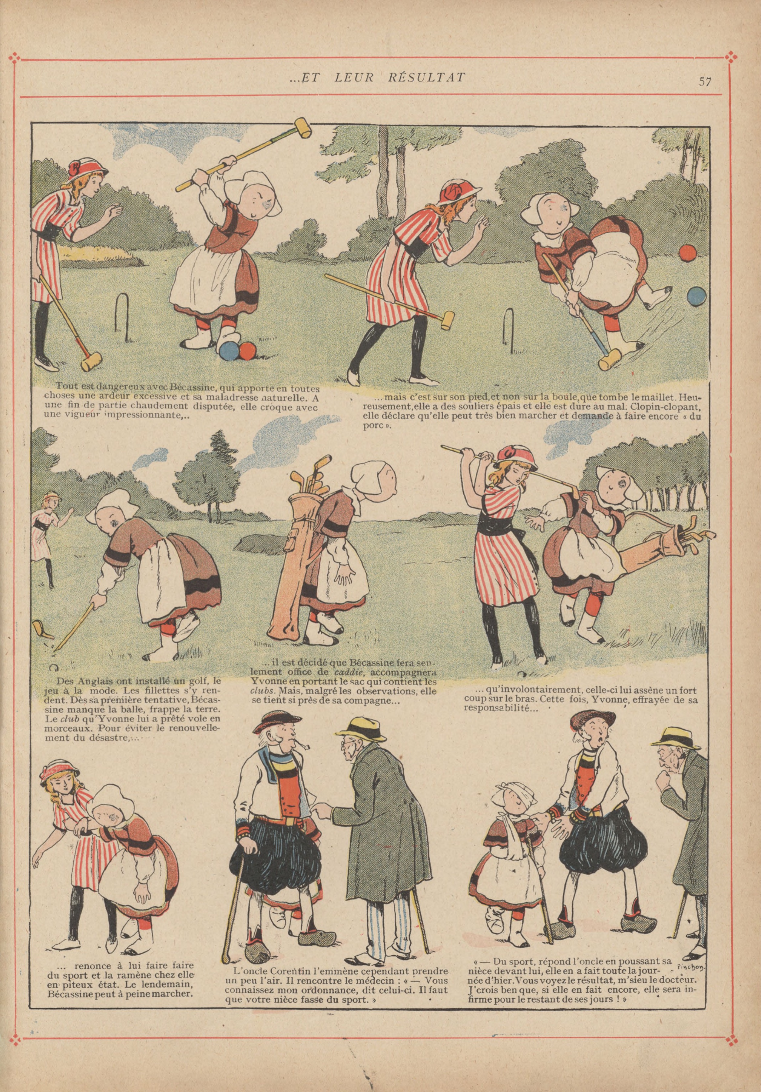 Bécassine – L'Enfance de Bécassine (1913), page 60. Caumery & J.-P. Pinchon. Domaine public.