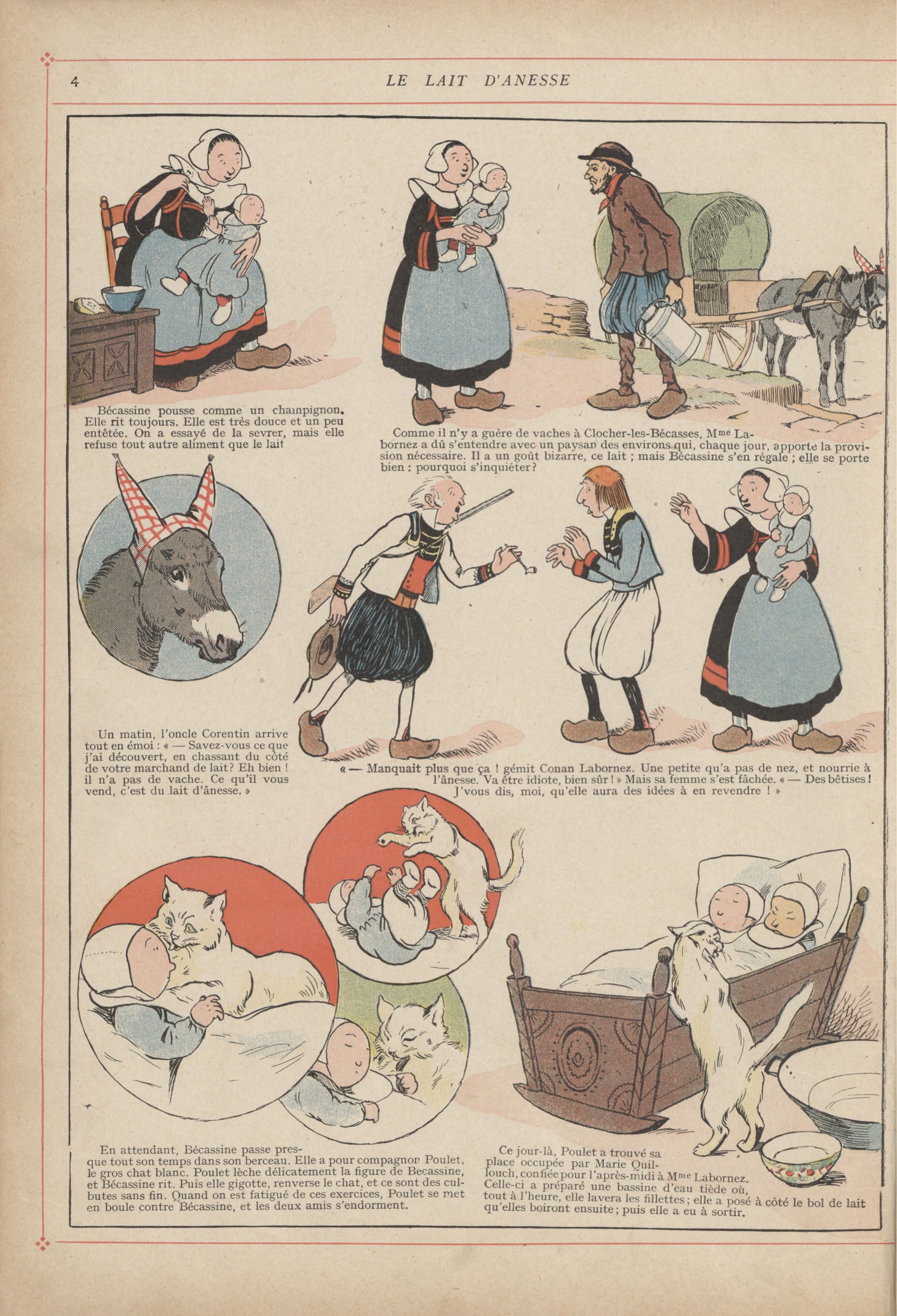 Bécassine – L'Enfance de Bécassine (1913), page 7. Caumery & J.-P. Pinchon. Domaine public.