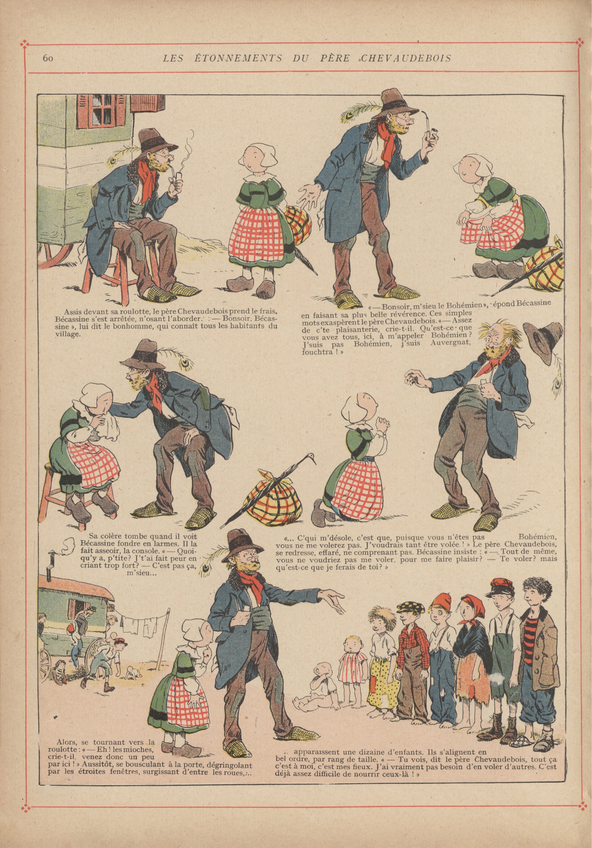 Bécassine – L'Enfance de Bécassine (1913), page 63. Caumery & J.-P. Pinchon. Domaine public.