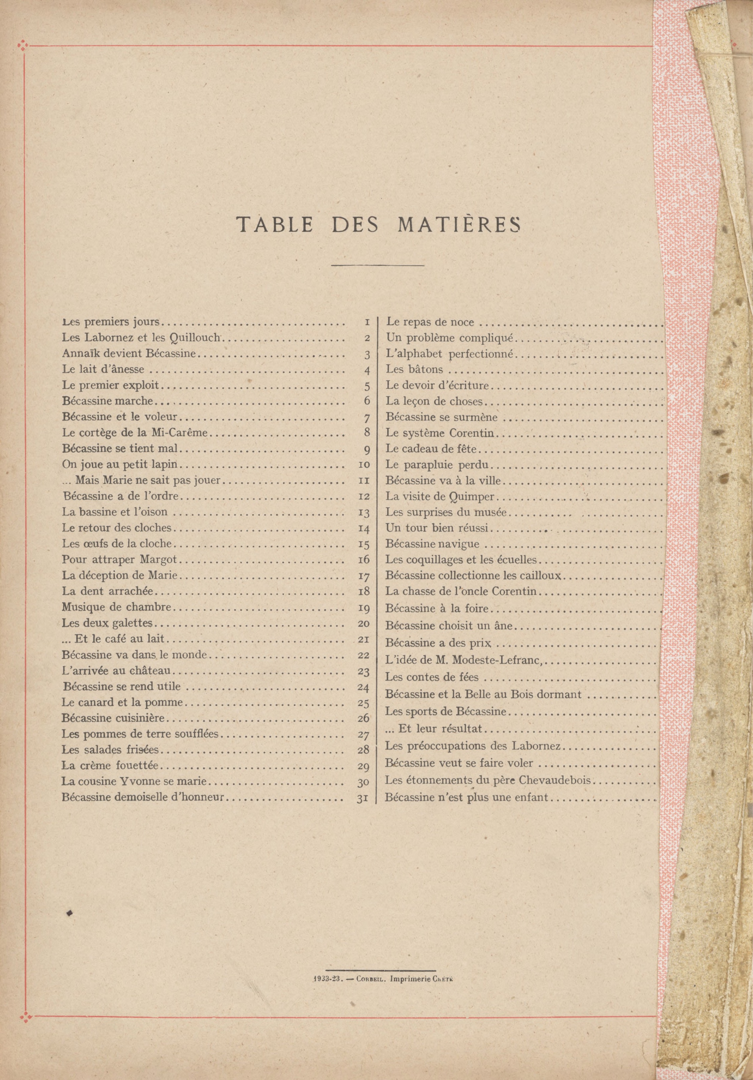 Bécassine – L'Enfance de Bécassine (1913), page 65. Caumery & J.-P. Pinchon. Domaine public.