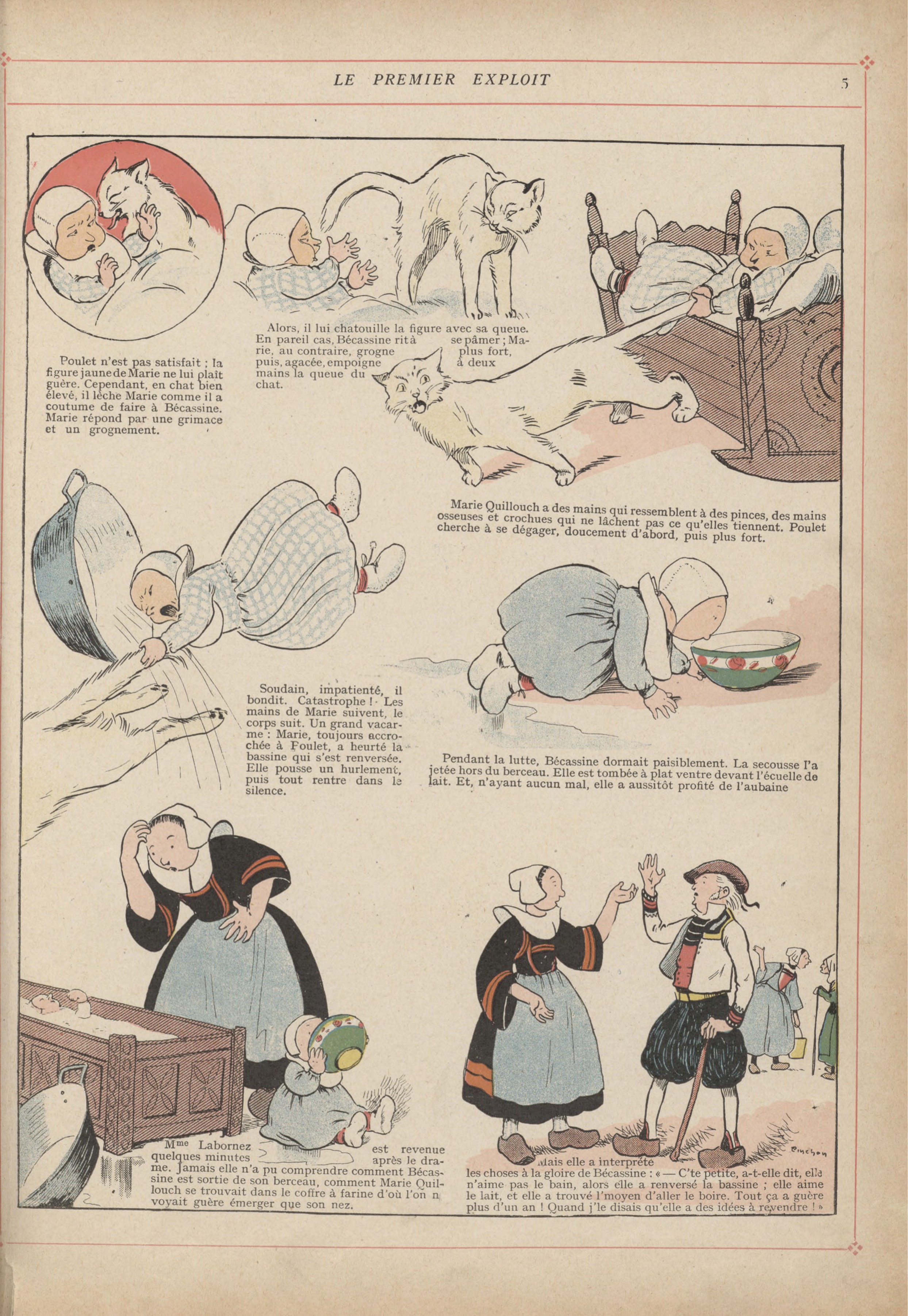 Bécassine – L'Enfance de Bécassine (1913), page 8. Caumery & J.-P. Pinchon. Domaine public.