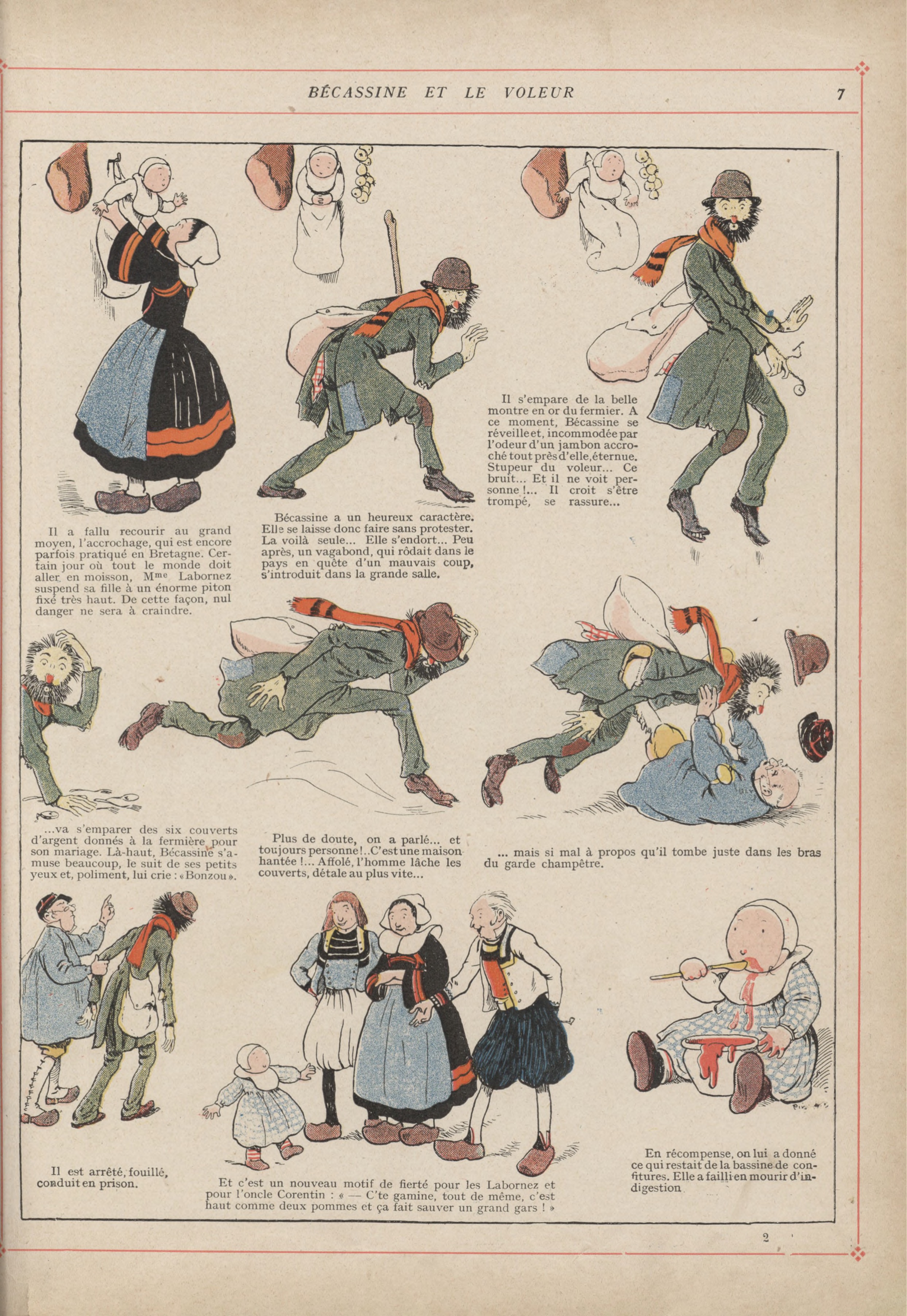 Bécassine – L'Enfance de Bécassine (1913), page 10. Caumery & J.-P. Pinchon. Domaine public.