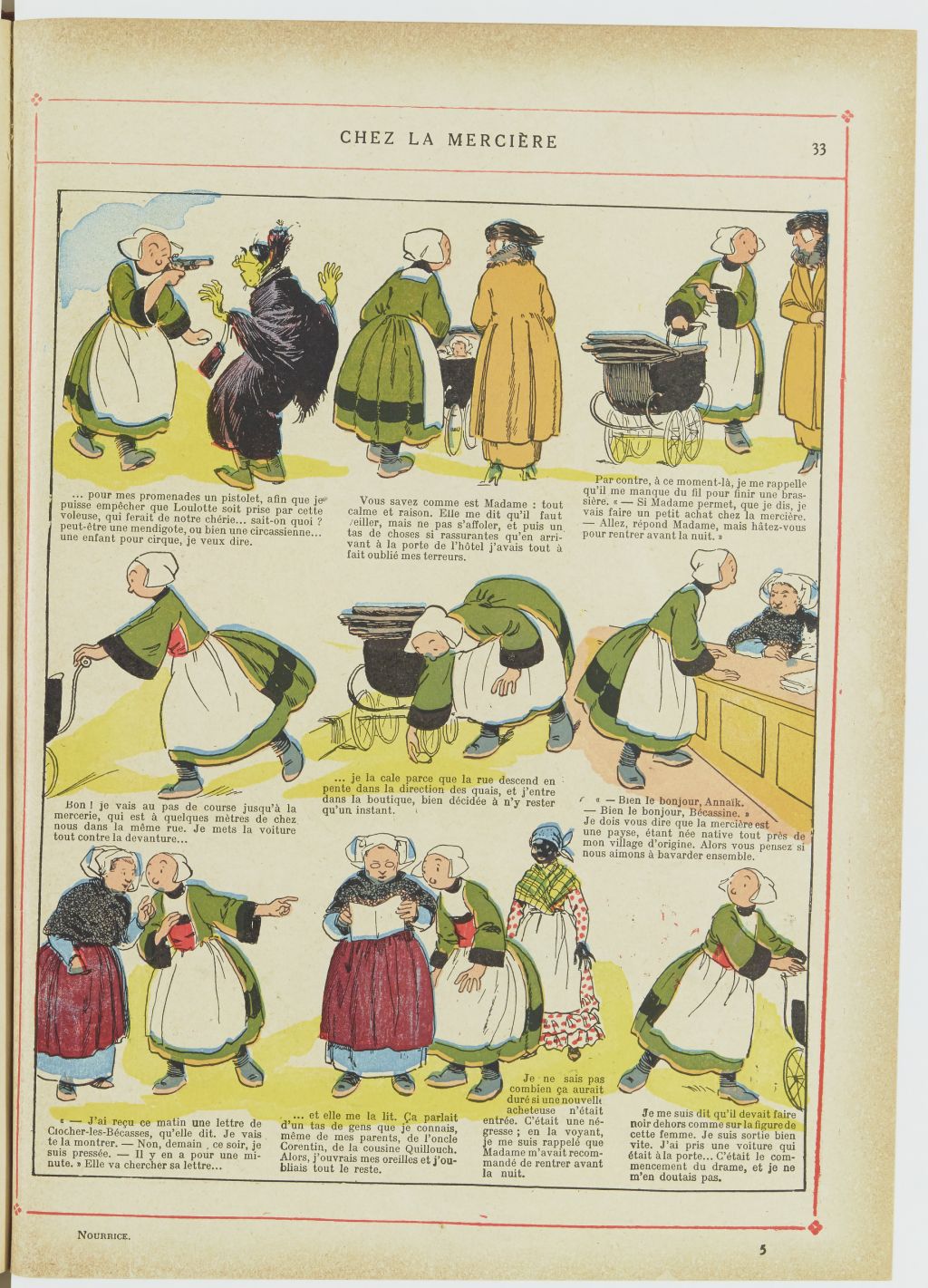 Bécassine – Bécassine nourrice (1922), page 34. Caumery & J.-P. Pinchon. Domaine public. Source gallica.bnf.fr / BnF.