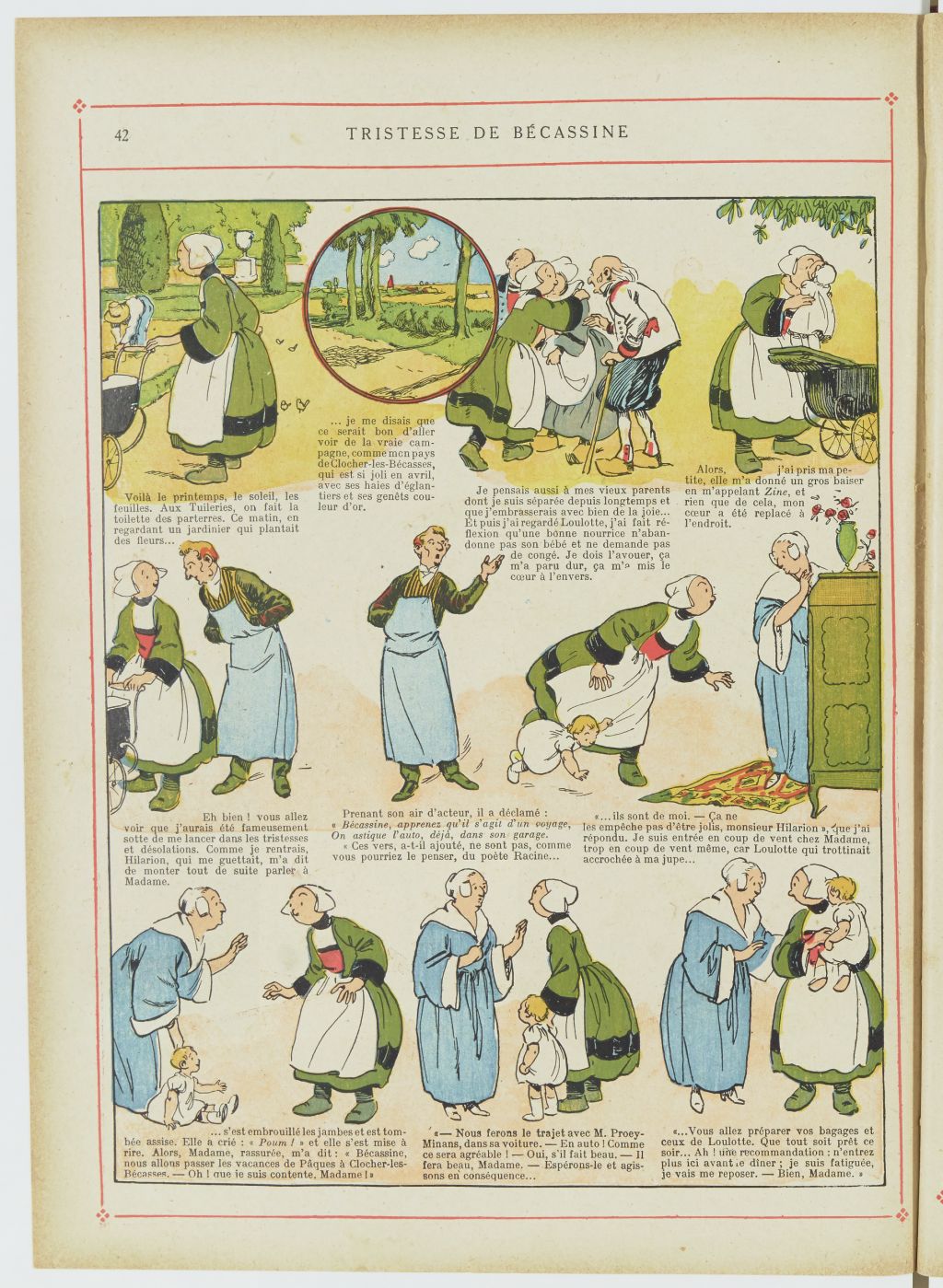 Bécassine – Bécassine nourrice (1922), page 43. Caumery & J.-P. Pinchon. Domaine public. Source gallica.bnf.fr / BnF.