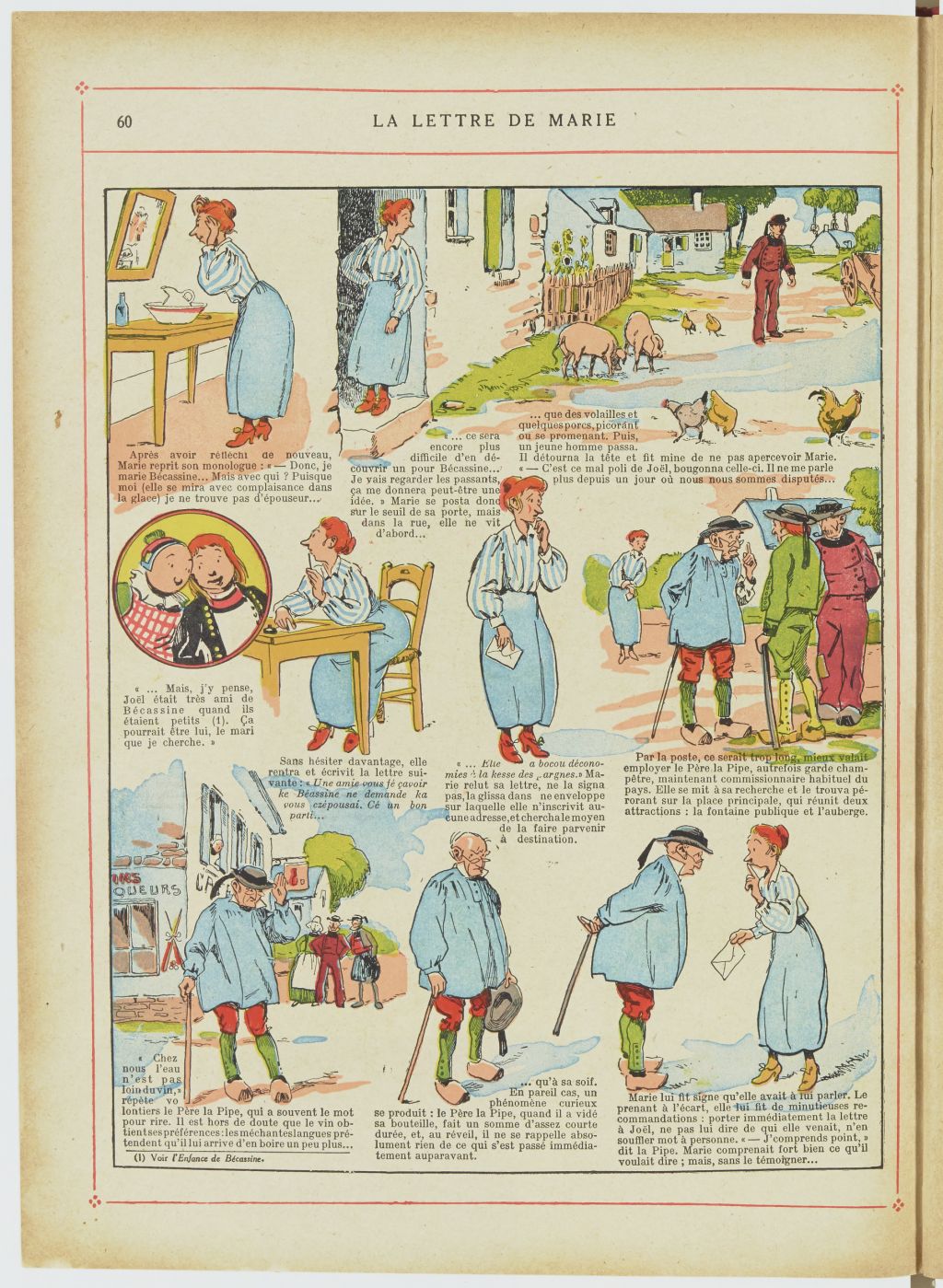 Bécassine – Bécassine nourrice (1922), page 61. Caumery & J.-P. Pinchon. Domaine public. Source gallica.bnf.fr / BnF.