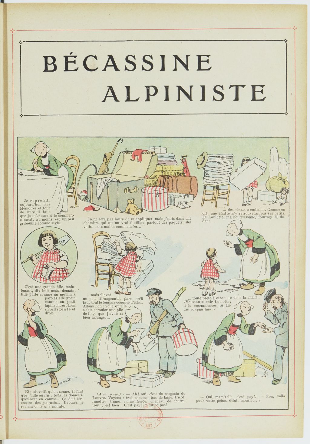 Bécassine – Bécassine alpiniste (1923), page 4. Caumery & J.-P. Pinchon. Domaine public. Source gallica.bnf.fr / BnF.