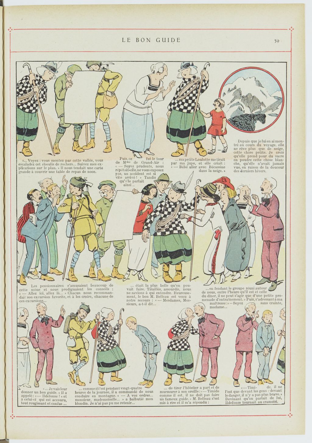 Bécassine – Bécassine alpiniste (1923), page 40. Caumery & J.-P. Pinchon. Domaine public. Source gallica.bnf.fr / BnF.