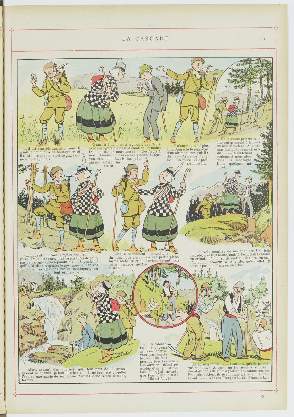 Bécassine – Bécassine alpiniste (1923), page 42. Caumery & J.-P. Pinchon. Domaine public. Source gallica.bnf.fr / BnF.