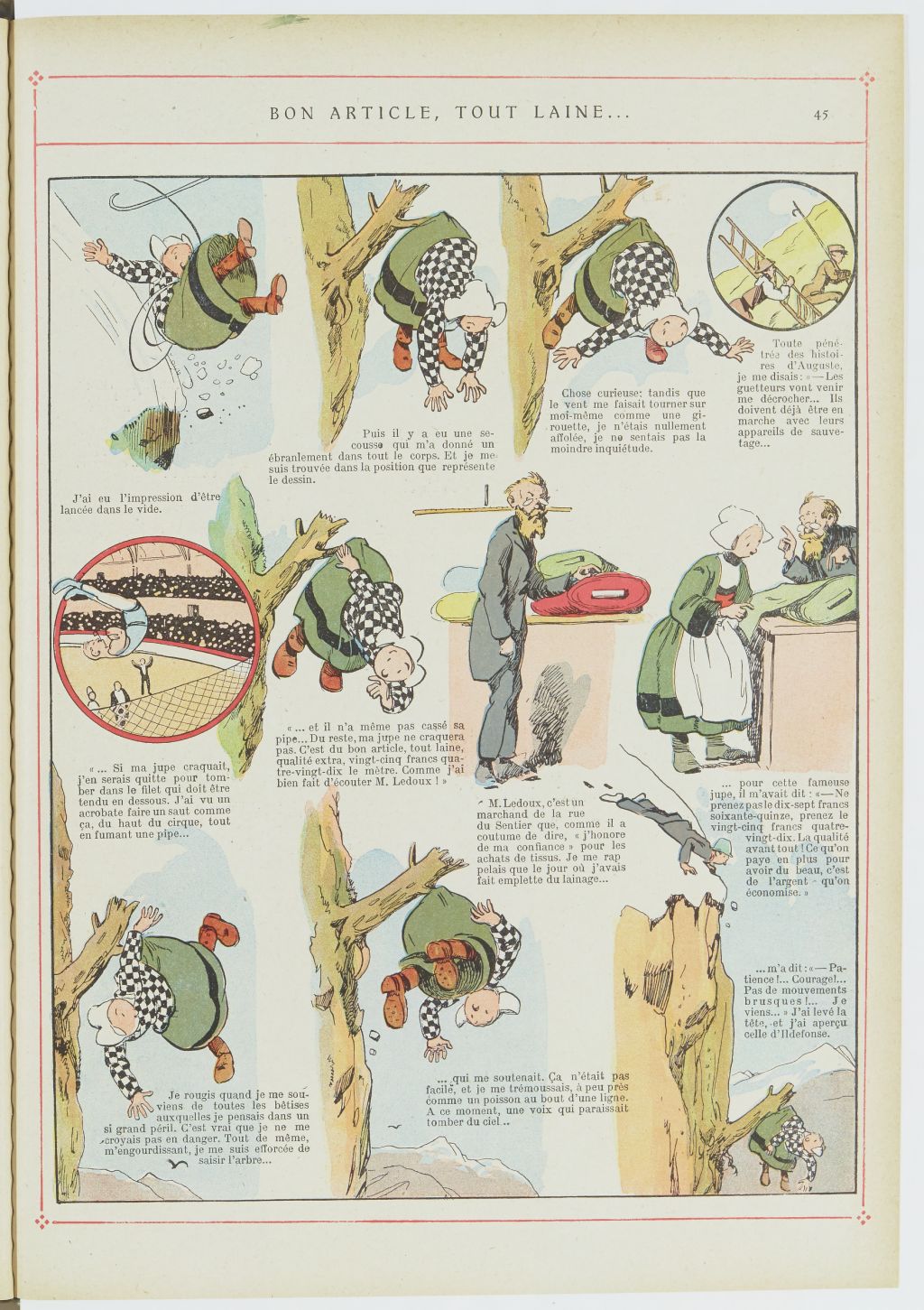 Bécassine – Bécassine alpiniste (1923), page 46. Caumery & J.-P. Pinchon. Domaine public. Source gallica.bnf.fr / BnF.