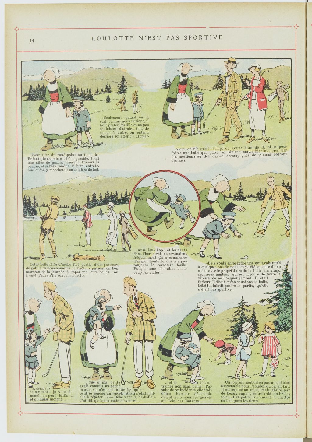 Bécassine – Bécassine alpiniste (1923), page 55. Caumery & J.-P. Pinchon. Domaine public. Source gallica.bnf.fr / BnF.