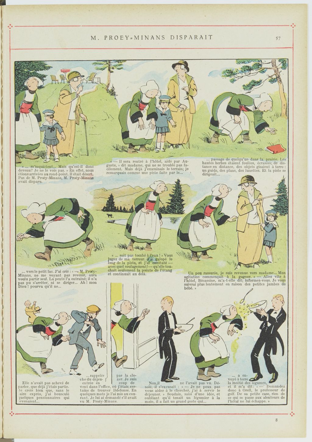 Bécassine – Bécassine alpiniste (1923), page 58. Caumery & J.-P. Pinchon. Domaine public. Source gallica.bnf.fr / BnF.