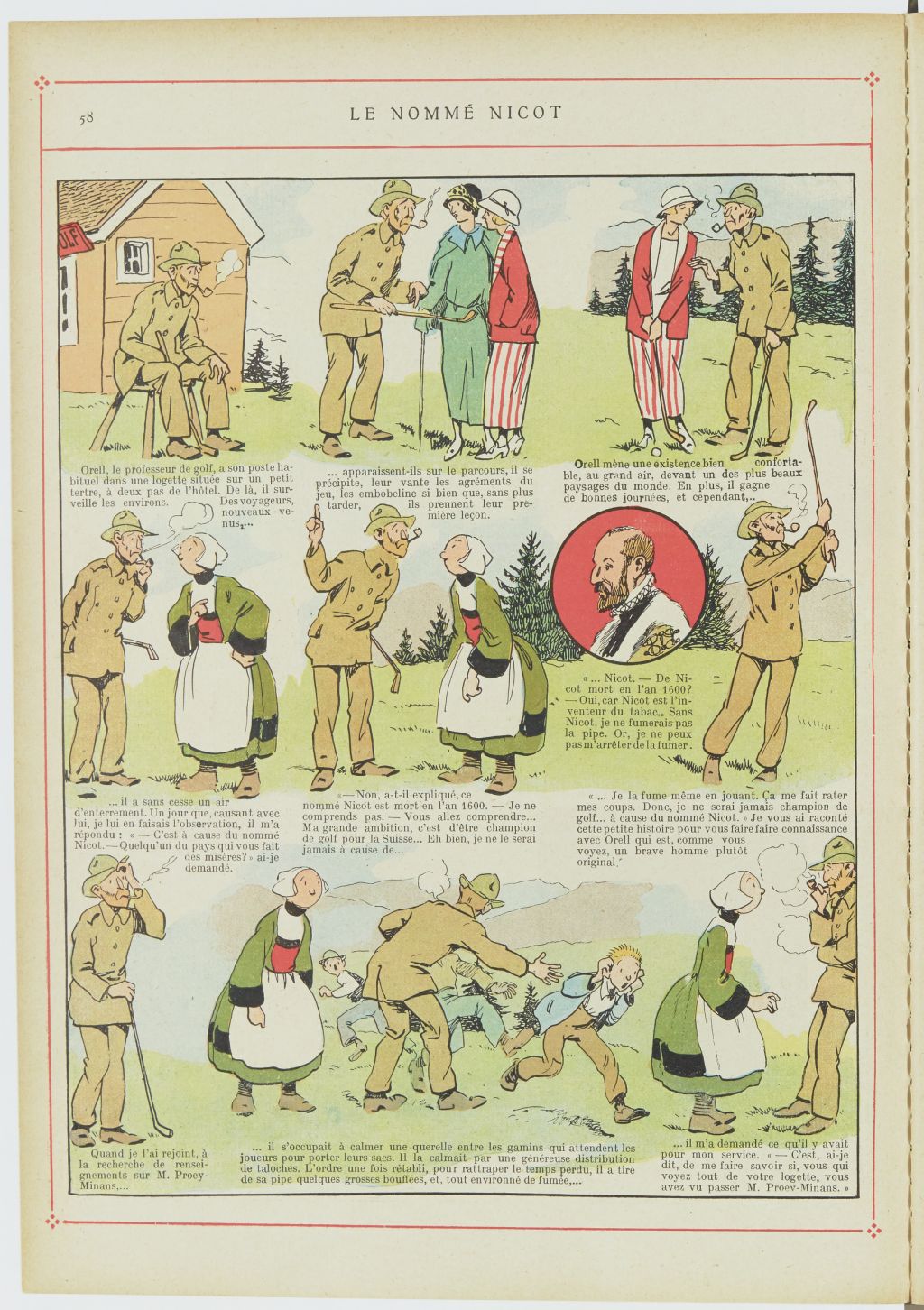 Bécassine – Bécassine alpiniste (1923), page 59. Caumery & J.-P. Pinchon. Domaine public. Source gallica.bnf.fr / BnF.