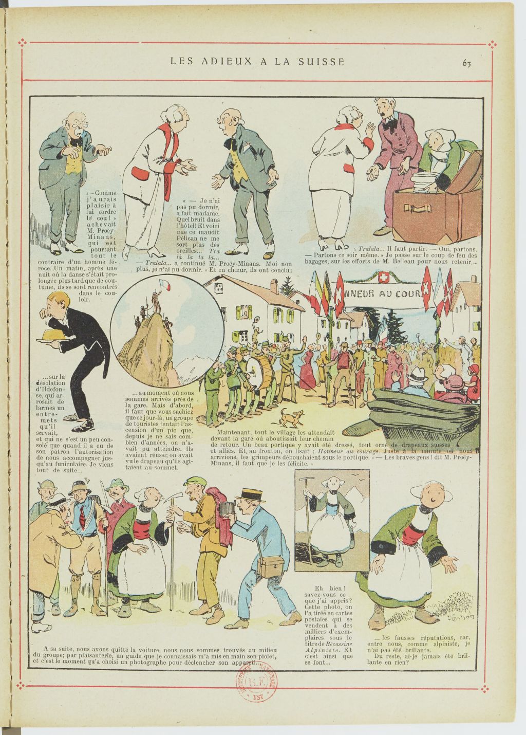 Bécassine – Bécassine alpiniste (1923), page 64. Caumery & J.-P. Pinchon. Domaine public. Source gallica.bnf.fr / BnF.