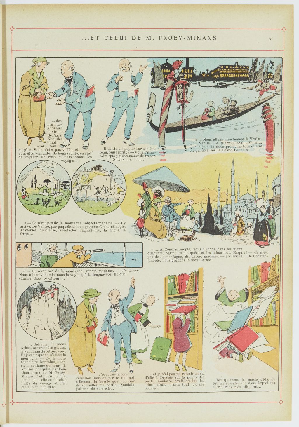 Bécassine – Bécassine alpiniste (1923), page 8. Caumery & J.-P. Pinchon. Domaine public. Source gallica.bnf.fr / BnF.