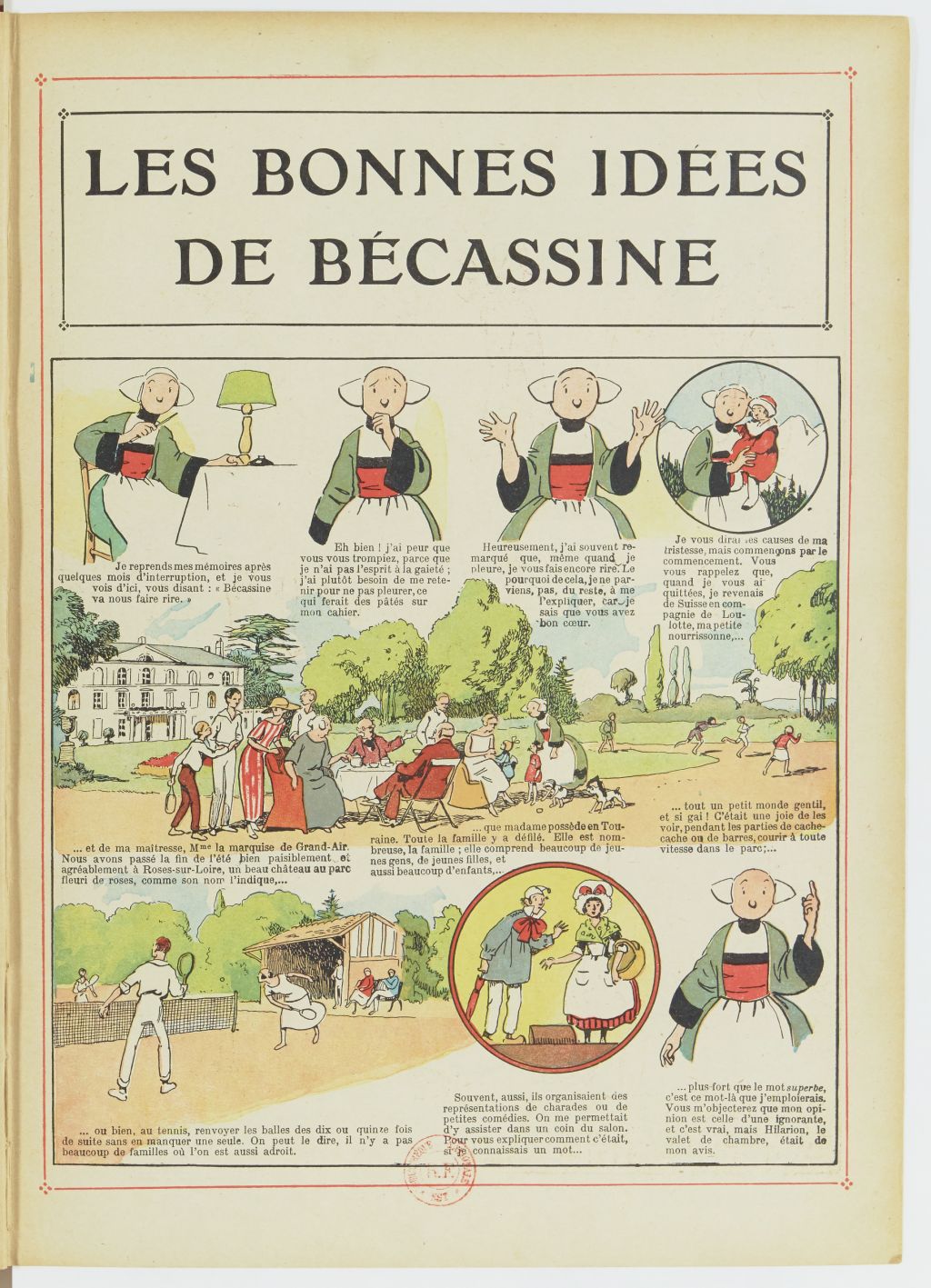 Bécassine – Les Bonnes Idées de Bécassine (1924), page 4. Caumery & J.-P. Pinchon. Domaine public. Source gallica.bnf.fr / BnF.