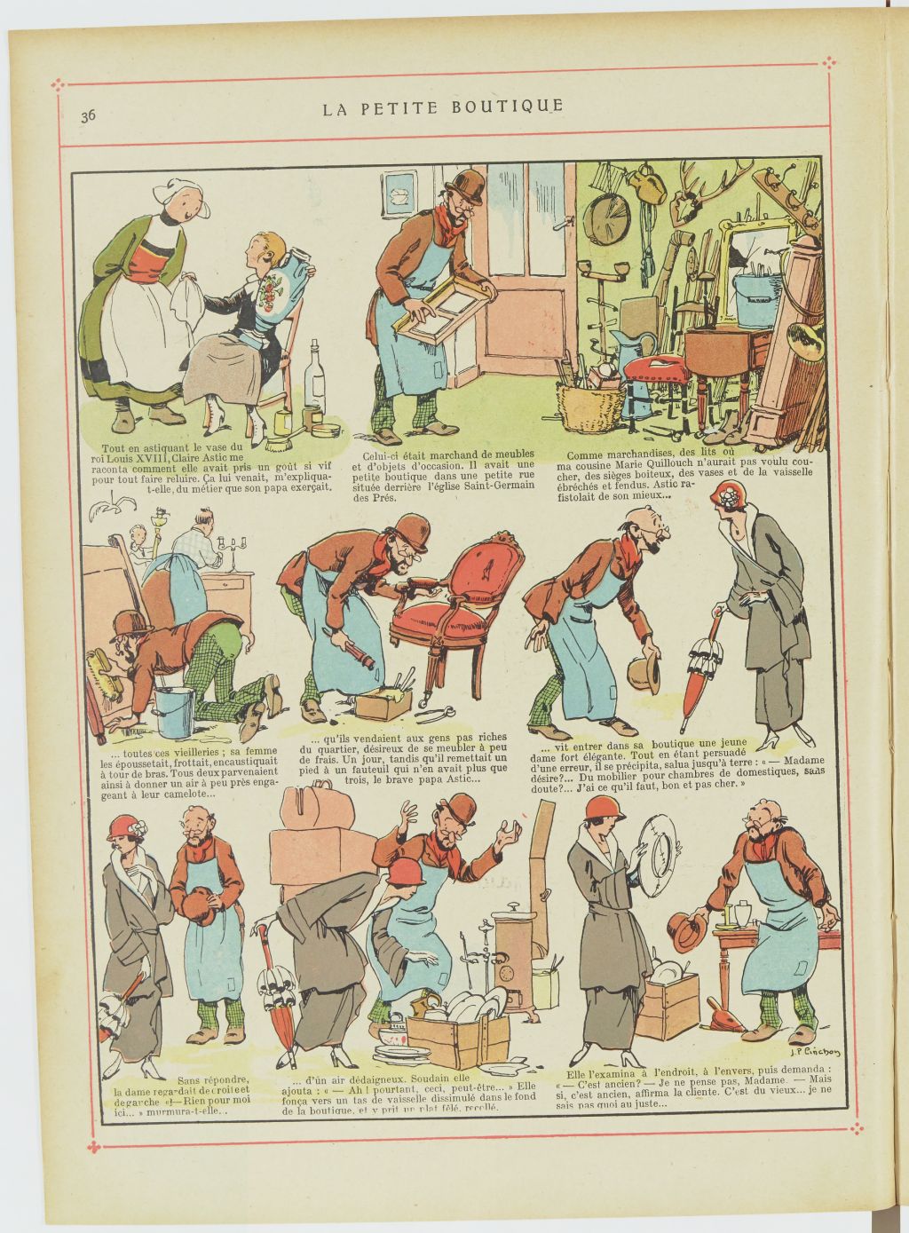 Bécassine – Les Bonnes Idées de Bécassine (1924), page 37. Caumery & J.-P. Pinchon. Domaine public. Source gallica.bnf.fr / BnF.