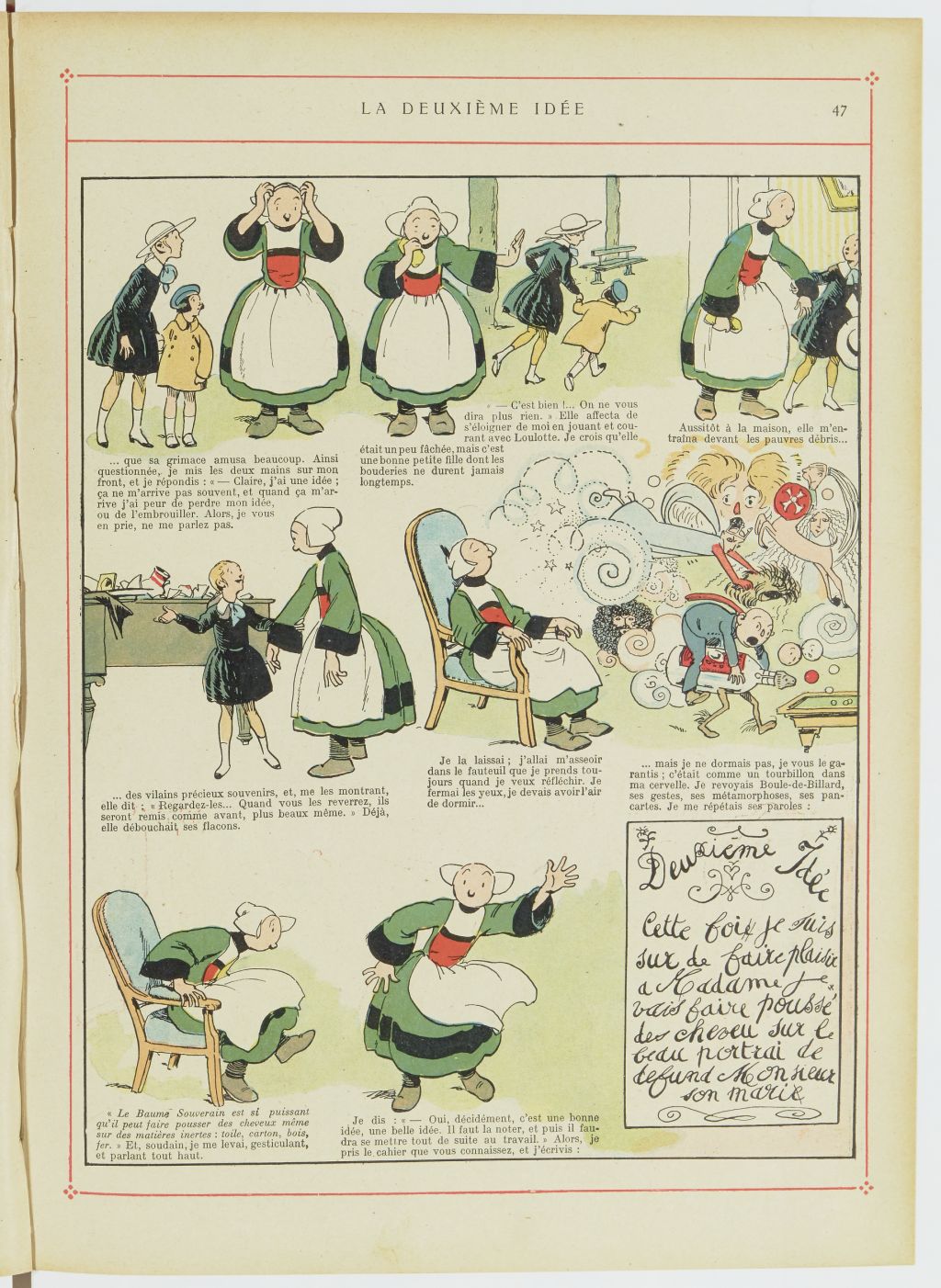 Bécassine – Les Bonnes Idées de Bécassine (1924), page 48. Caumery & J.-P. Pinchon. Domaine public. Source gallica.bnf.fr / BnF.