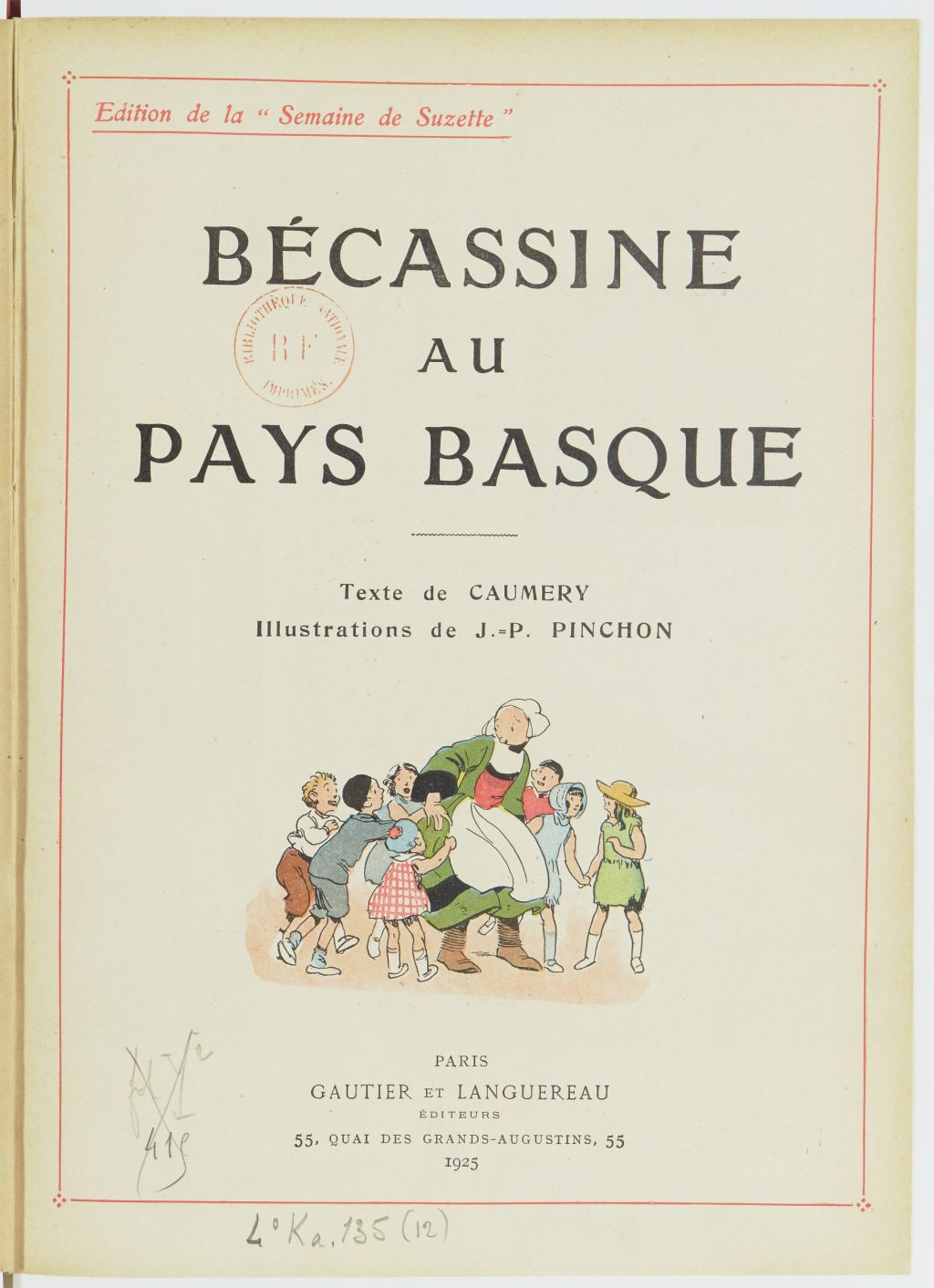 Bécassine – Bécassine au Pays basque (1925), page 2. Caumery & J.-P. Pinchon. Domaine public. Source gallica.bnf.fr / BnF.