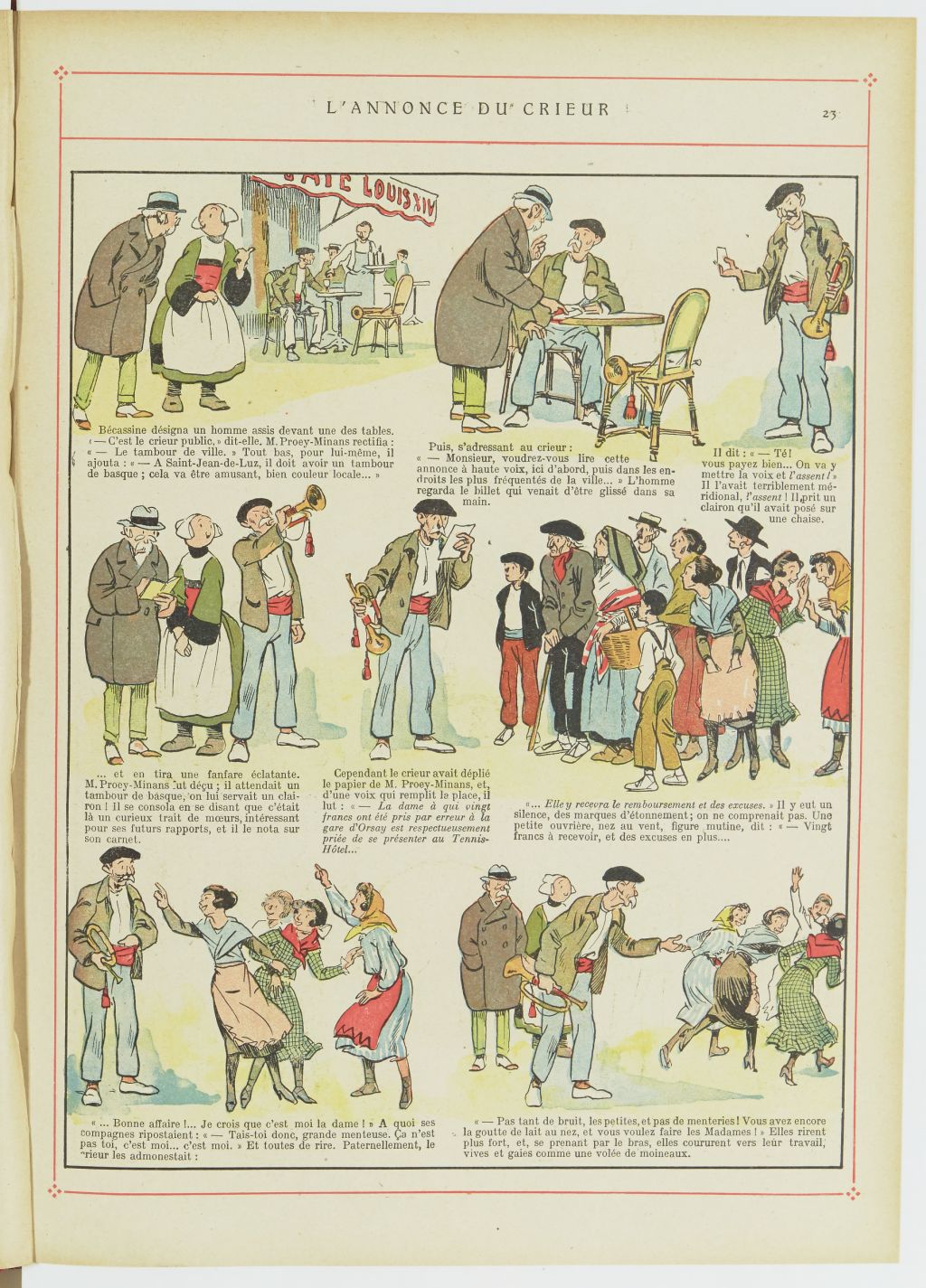 Bécassine – Bécassine au Pays basque (1925), page 24. Caumery & J.-P. Pinchon. Domaine public. Source gallica.bnf.fr / BnF.