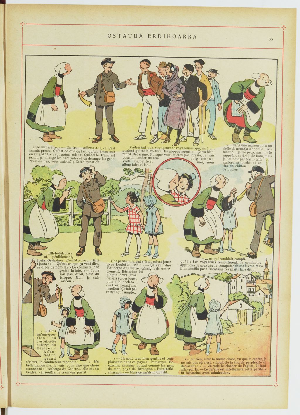 Bécassine – Bécassine au Pays basque (1925), page 36. Caumery & J.-P. Pinchon. Domaine public. Source gallica.bnf.fr / BnF.