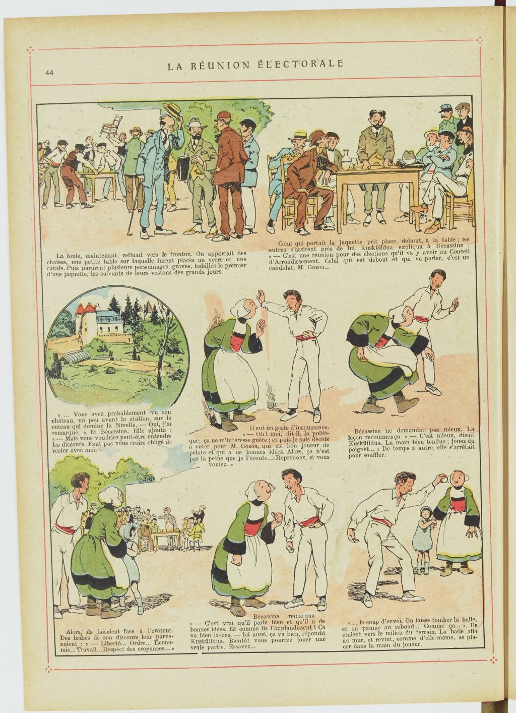 Bécassine – Bécassine au Pays basque (1925), page 45. Caumery & J.-P. Pinchon. Domaine public. Source gallica.bnf.fr / BnF.